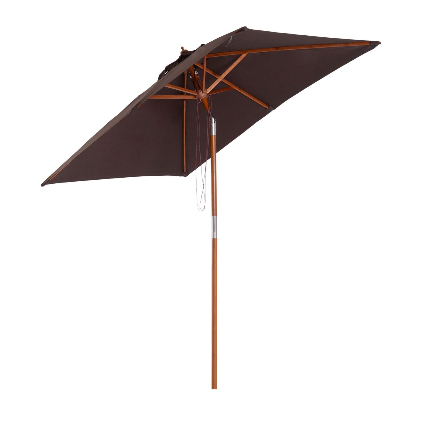 Outsunny Patio Umbrella - Bamboo Sunshade Canopy with Tilt Mechanism - ALL4U RETAILER LTD