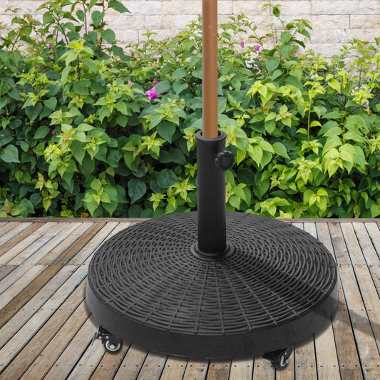 Outsunny Patio Umbrella Base with Wheels - 23kg - ALL4U RETAILER LTD