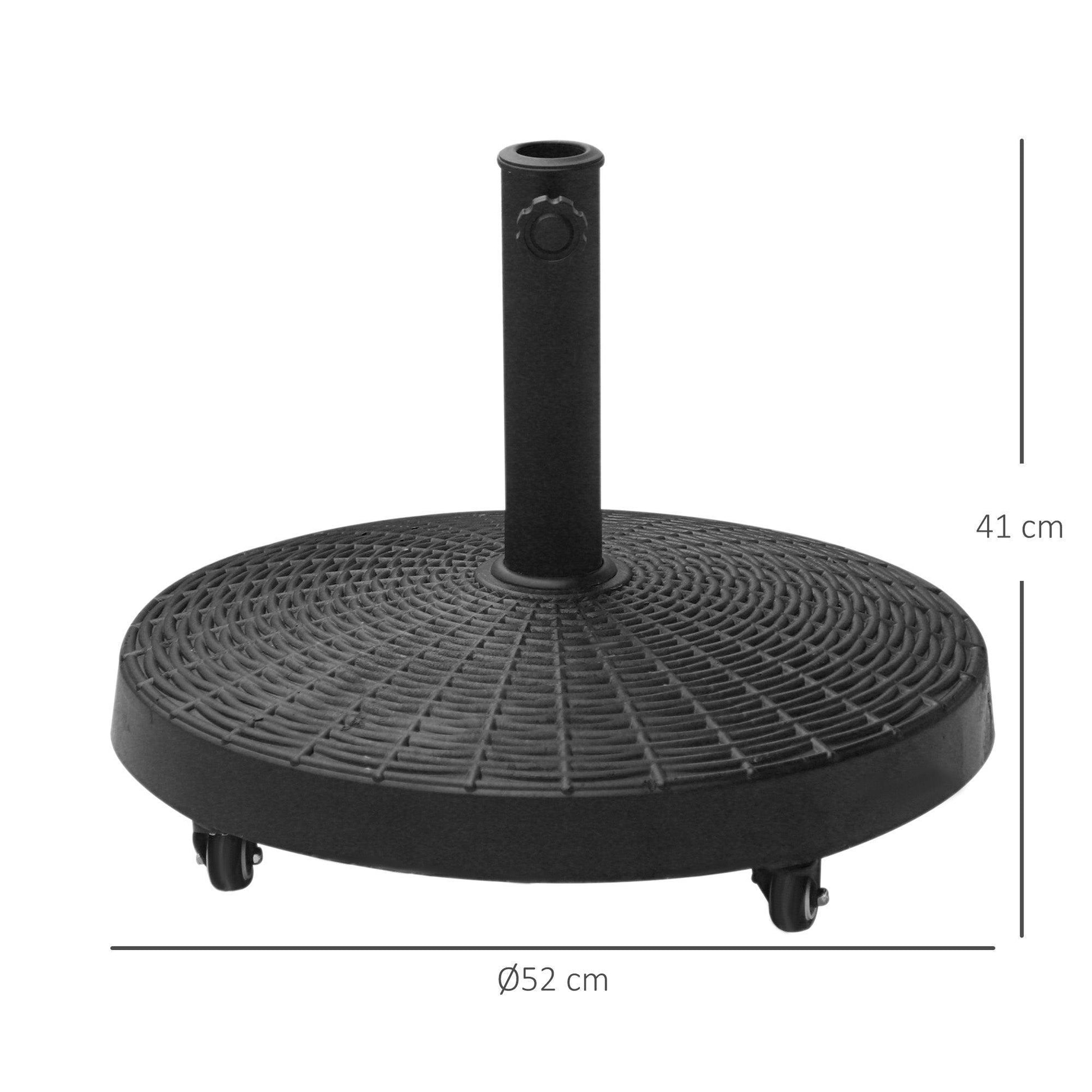 Outsunny Patio Umbrella Base with Wheels - 23kg - ALL4U RETAILER LTD