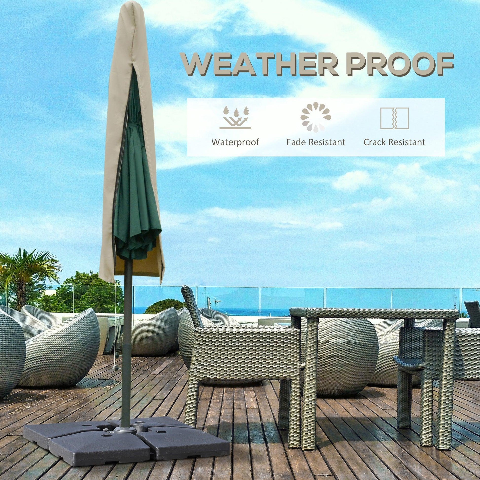 Outsunny Patio Umbrella Cover - Weatherproof & Stylish - ALL4U RETAILER LTD