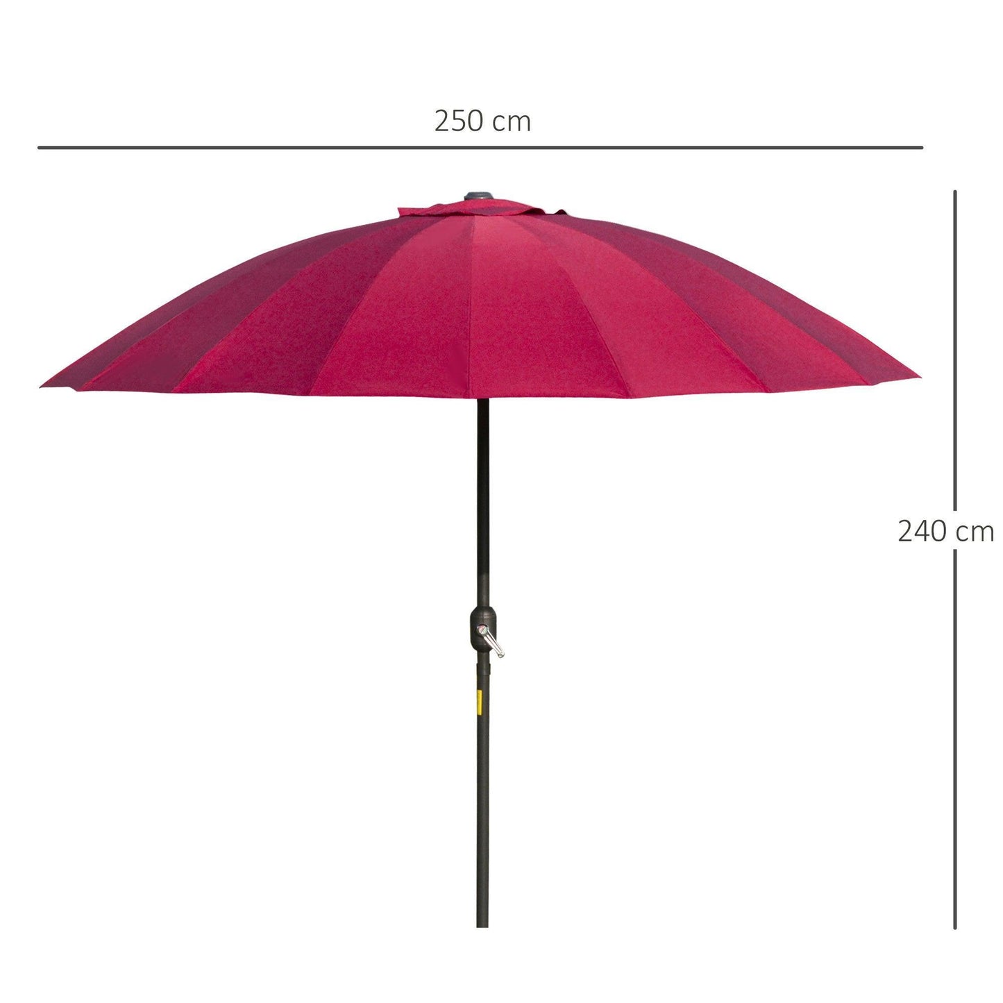 Outsunny Patio Umbrella - Crank Tilt, Wine Red - ALL4U RETAILER LTD