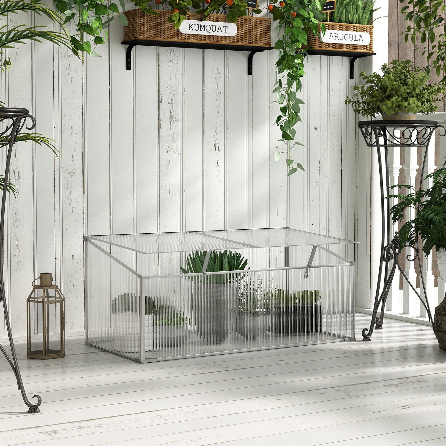 Outsunny Polycarbonate Garden Greenhouse - 99L x 60W x 44H cm - ALL4U RETAILER LTD