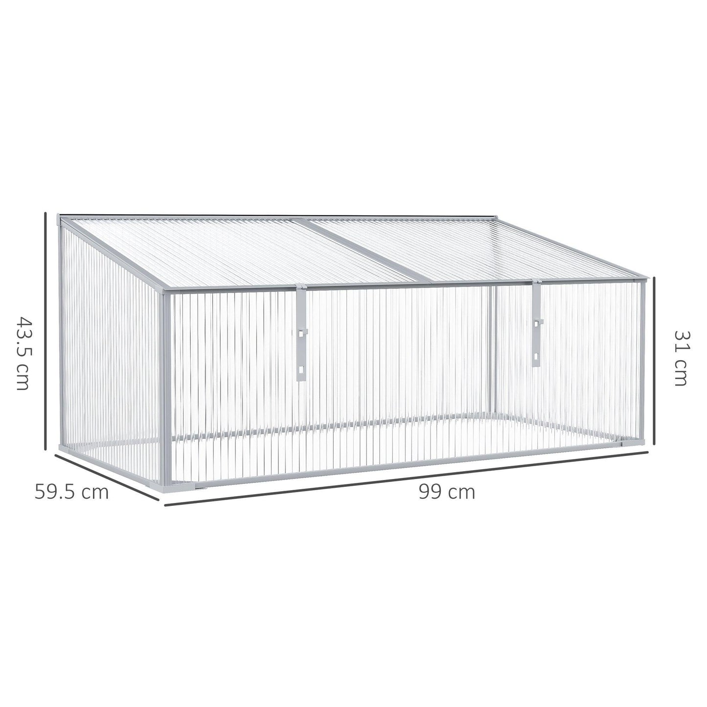 Outsunny Polycarbonate Garden Greenhouse - 99L x 60W x 44H cm - ALL4U RETAILER LTD