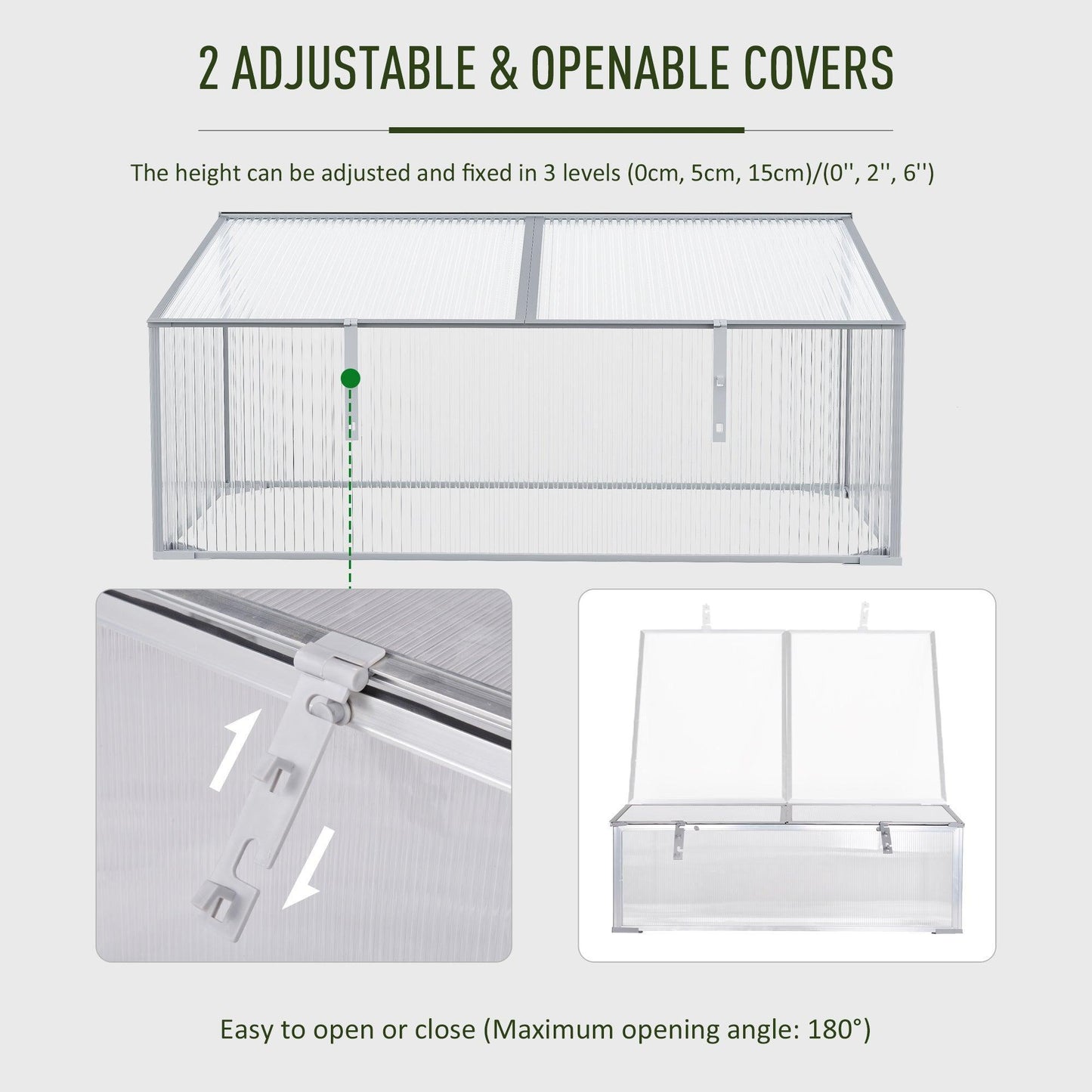 Outsunny Polycarbonate Garden Greenhouse - 99L x 60W x 44H cm - ALL4U RETAILER LTD