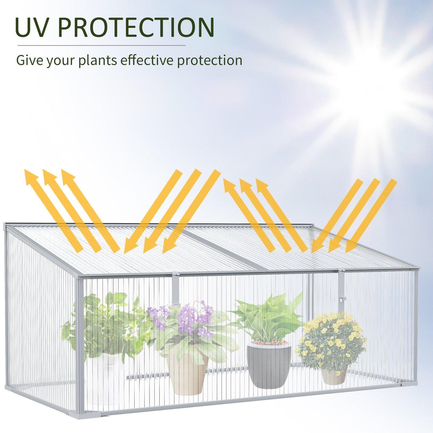 Outsunny Polycarbonate Garden Greenhouse - 99L x 60W x 44H cm - ALL4U RETAILER LTD