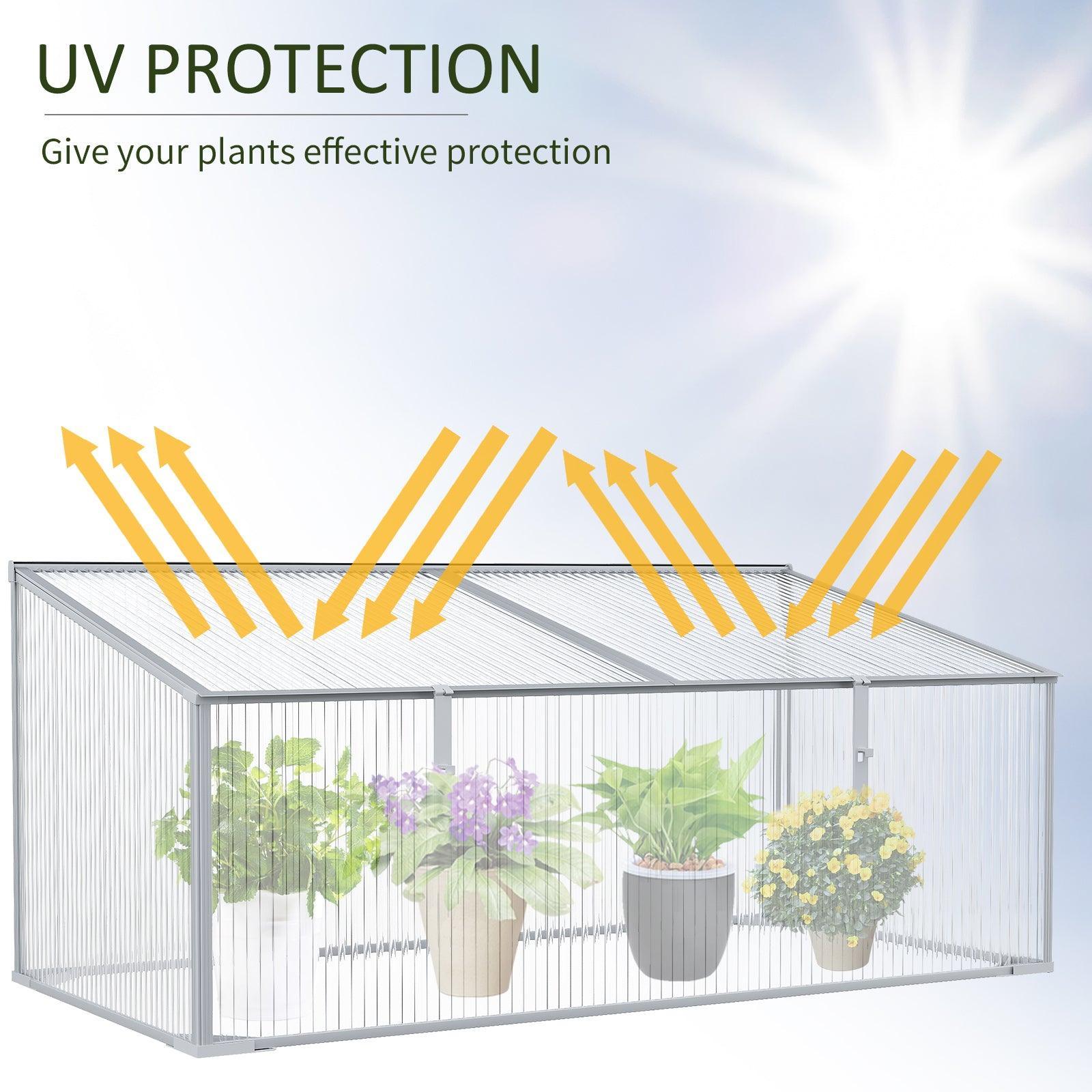 Outsunny Polycarbonate Garden Greenhouse - 99L x 60W x 44H cm - ALL4U RETAILER LTD