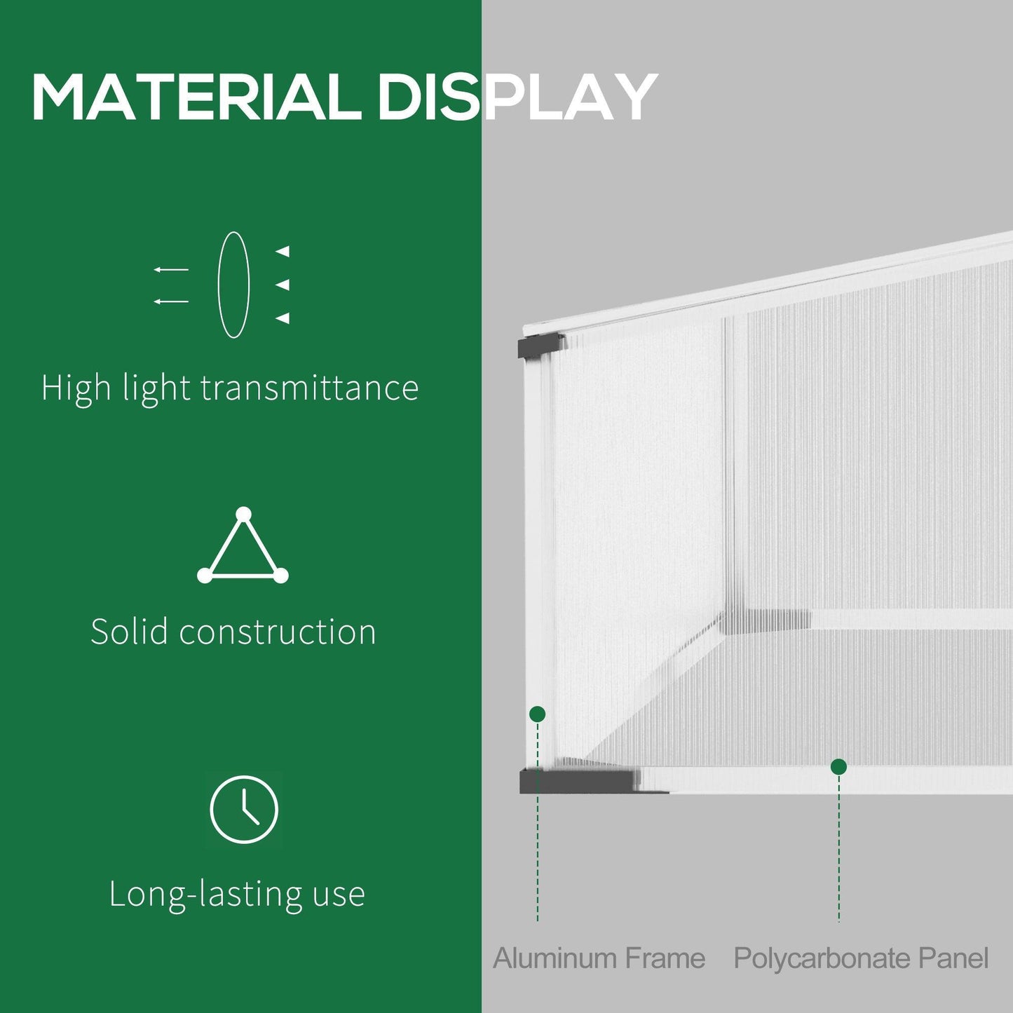 Outsunny Polycarbonate Greenhouse 60x100x41cm - ALL4U RETAILER LTD