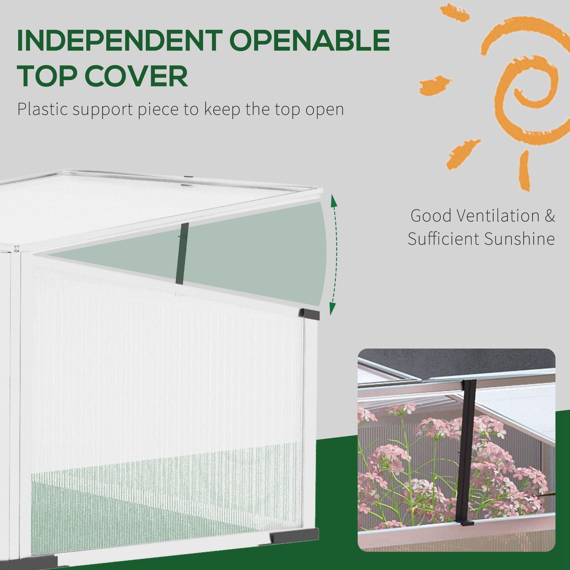 Outsunny Polycarbonate Greenhouse 60x100x41cm - ALL4U RETAILER LTD