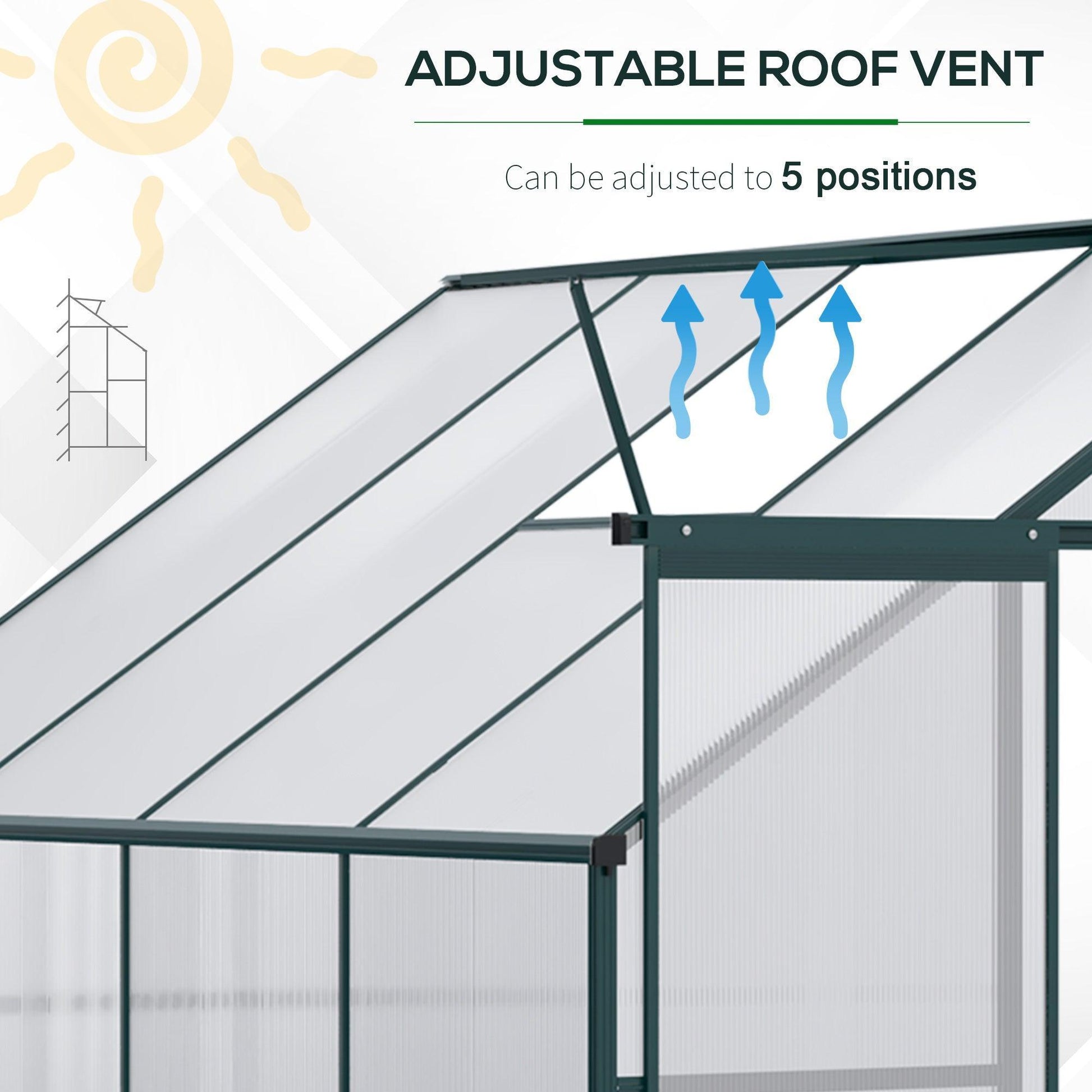 Outsunny Polycarbonate Lean-to Greenhouse for Plants - ALL4U RETAILER LTD