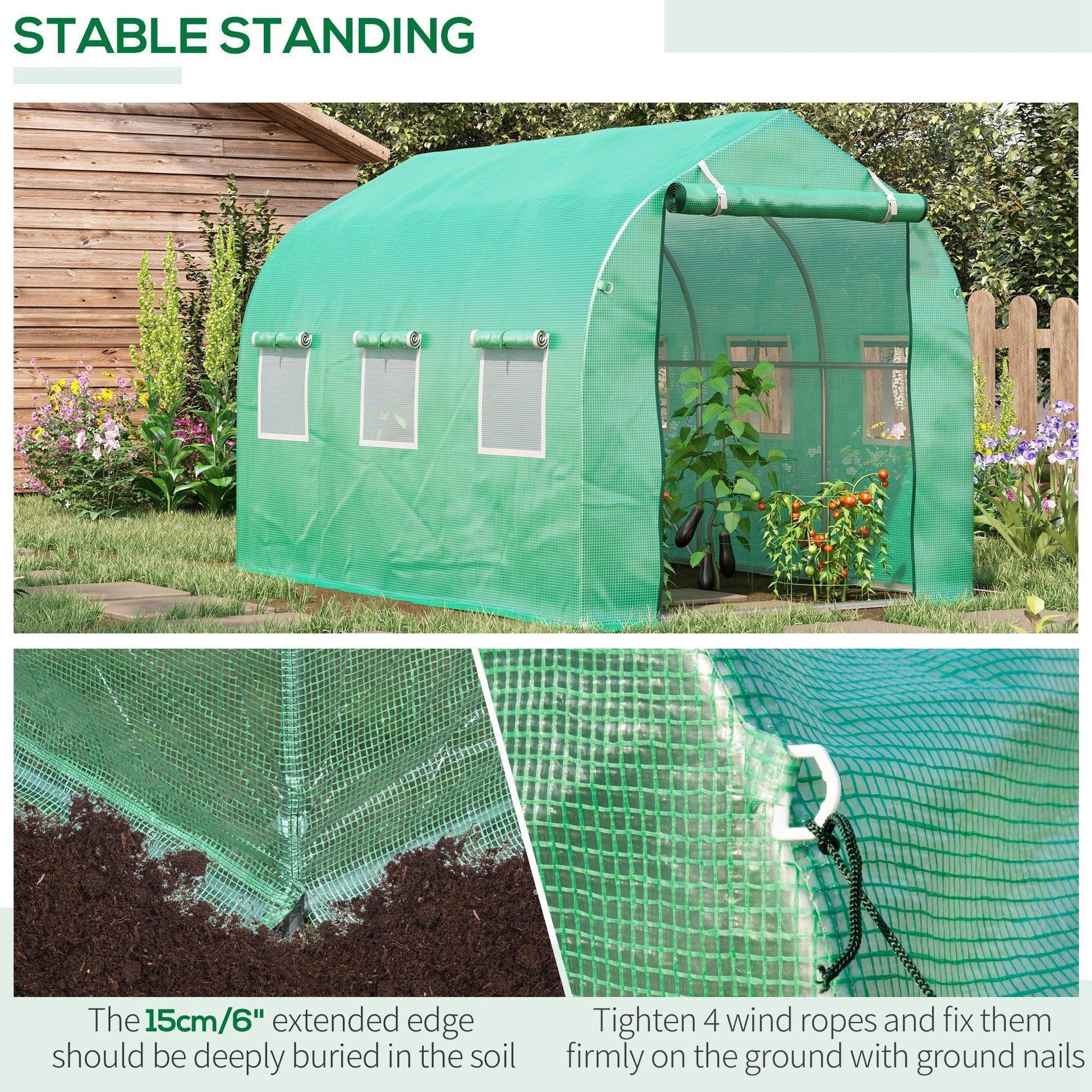 Outsunny Polytunnel Greenhouse - Garden essential - ALL4U RETAILER LTD