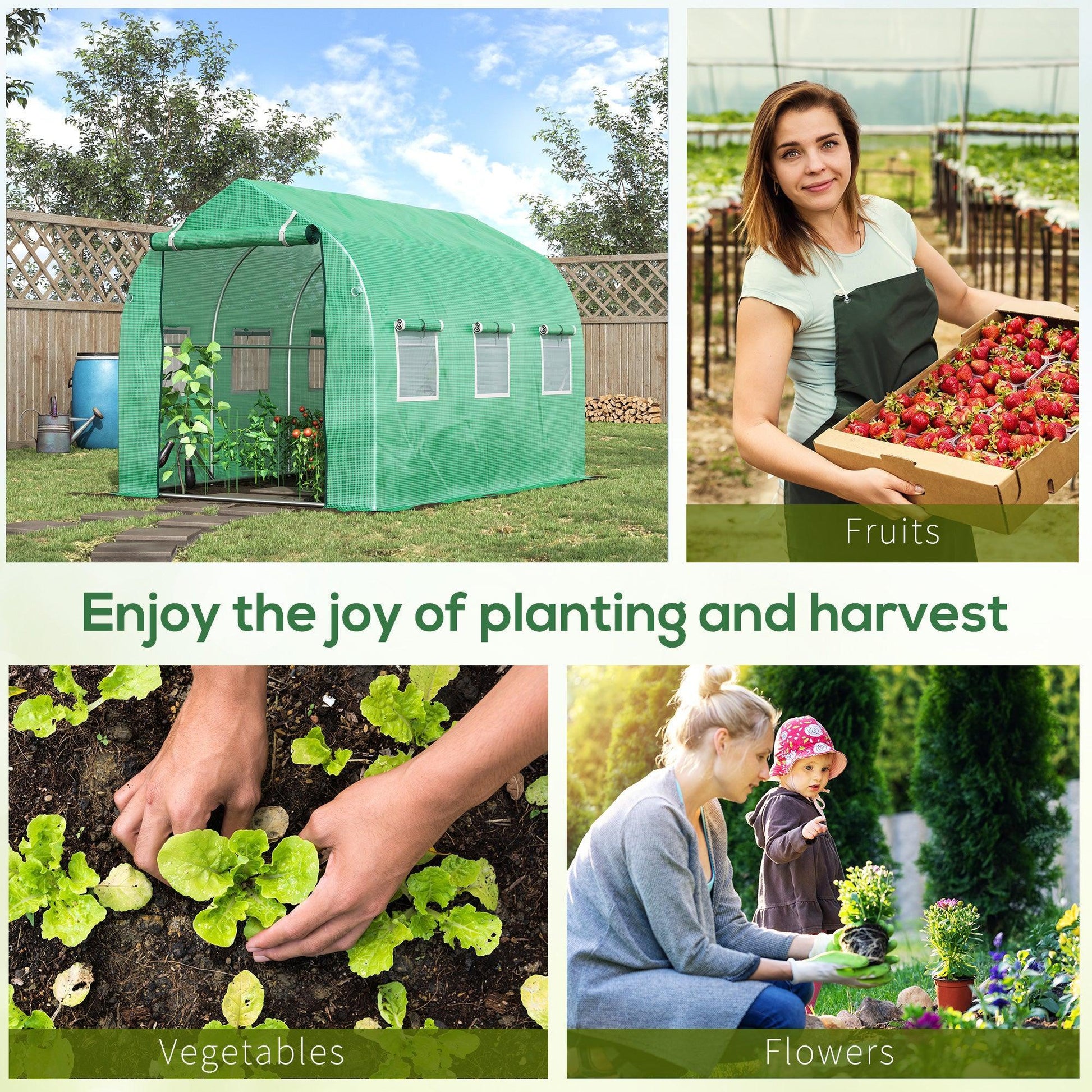 Outsunny Polytunnel Greenhouse - Garden essential - ALL4U RETAILER LTD