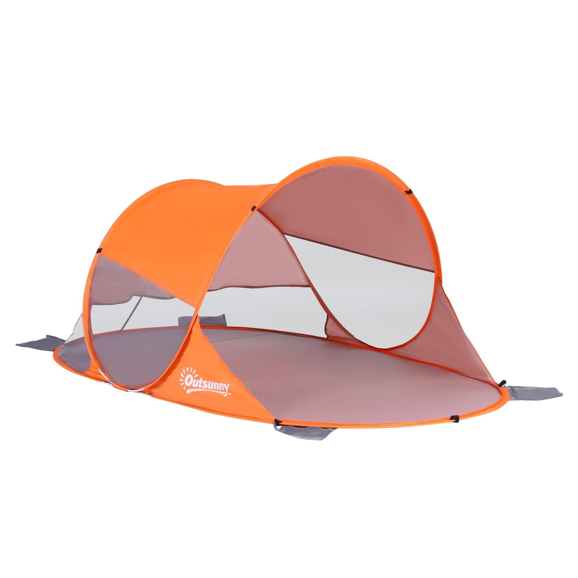 Outsunny Pop up Beach Tent - Orange - ALL4U RETAILER LTD