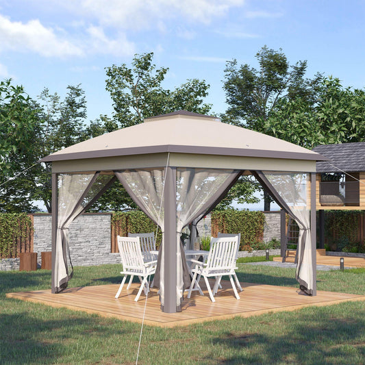 Outsunny Pop Up Canopy Tent with Mesh Sidewalls - ALL4U RETAILER LTD