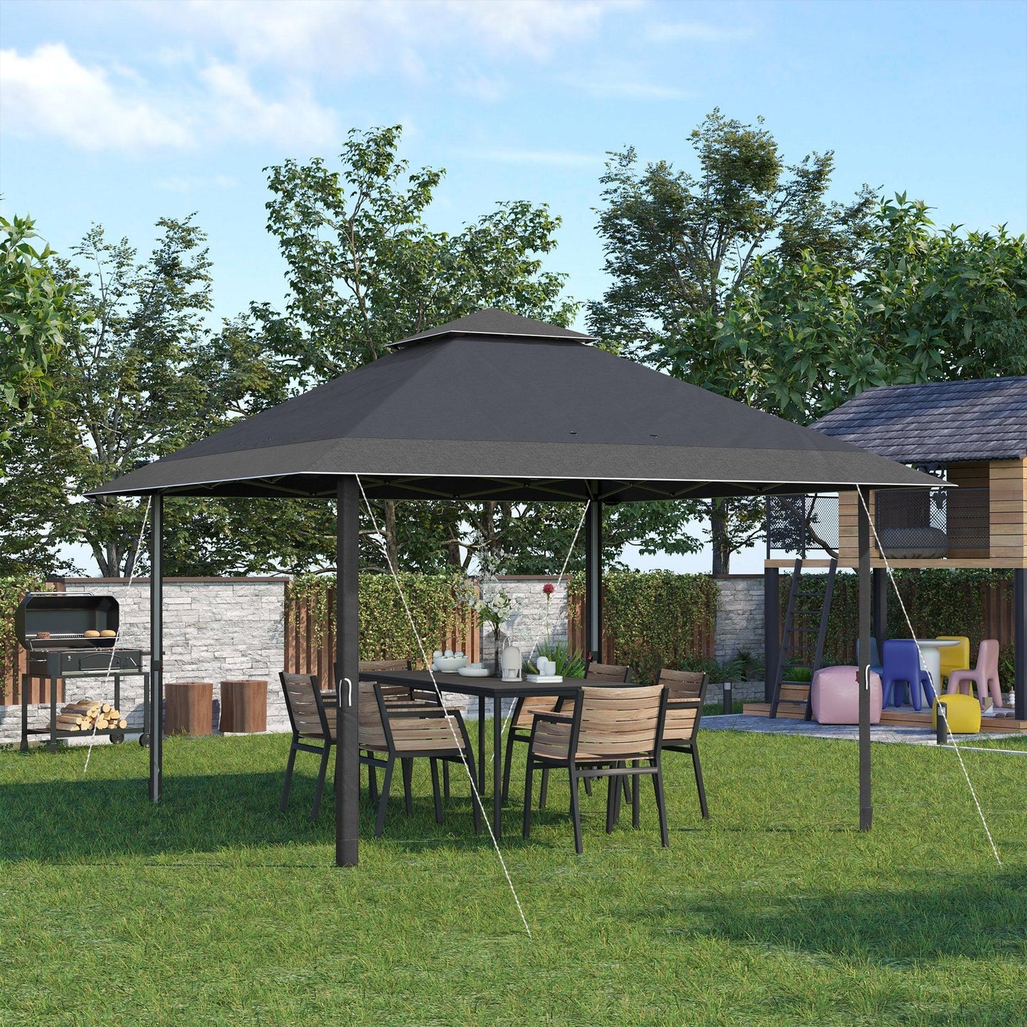 Outsunny Pop-up Gazebo - UV Proof Double Roof Canopy Tent - ALL4U RETAILER LTD