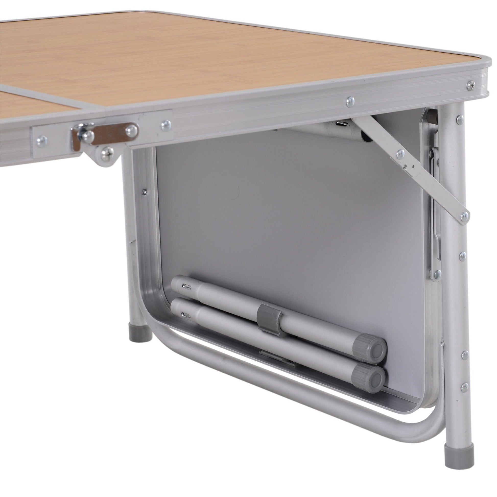 Outsunny Portable Aluminium Picnic Table (3ft) - Silver - ALL4U RETAILER LTD