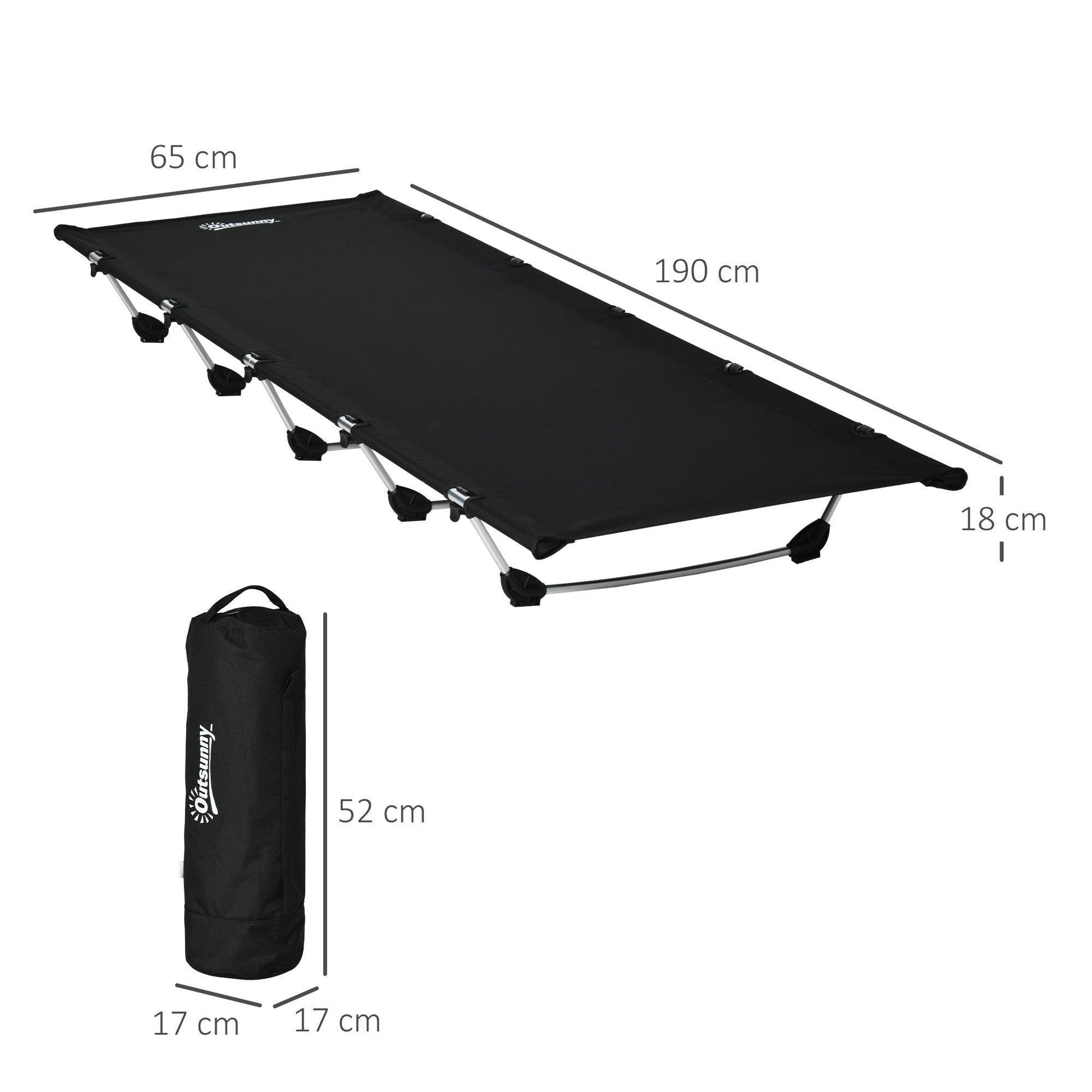 Outsunny Portable Camping Bed: Strong & Lightweight - ALL4U RETAILER LTD