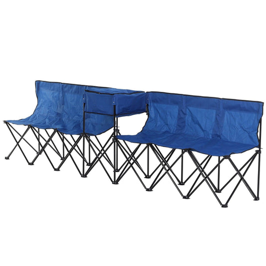 Outsunny Portable Camping Bench with Cooler Bag - ALL4U RETAILER LTD
