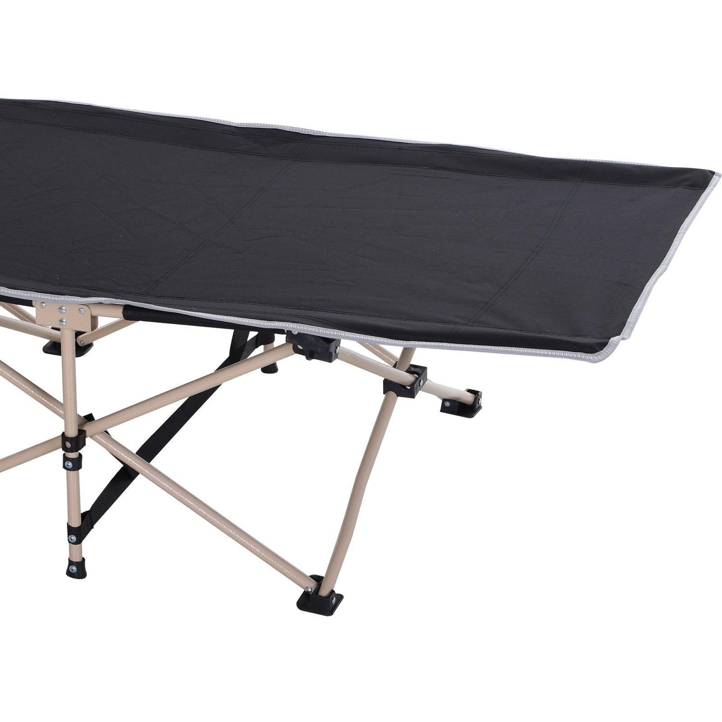 Outsunny Portable Camping Cot - Single Person, Black - ALL4U RETAILER LTD