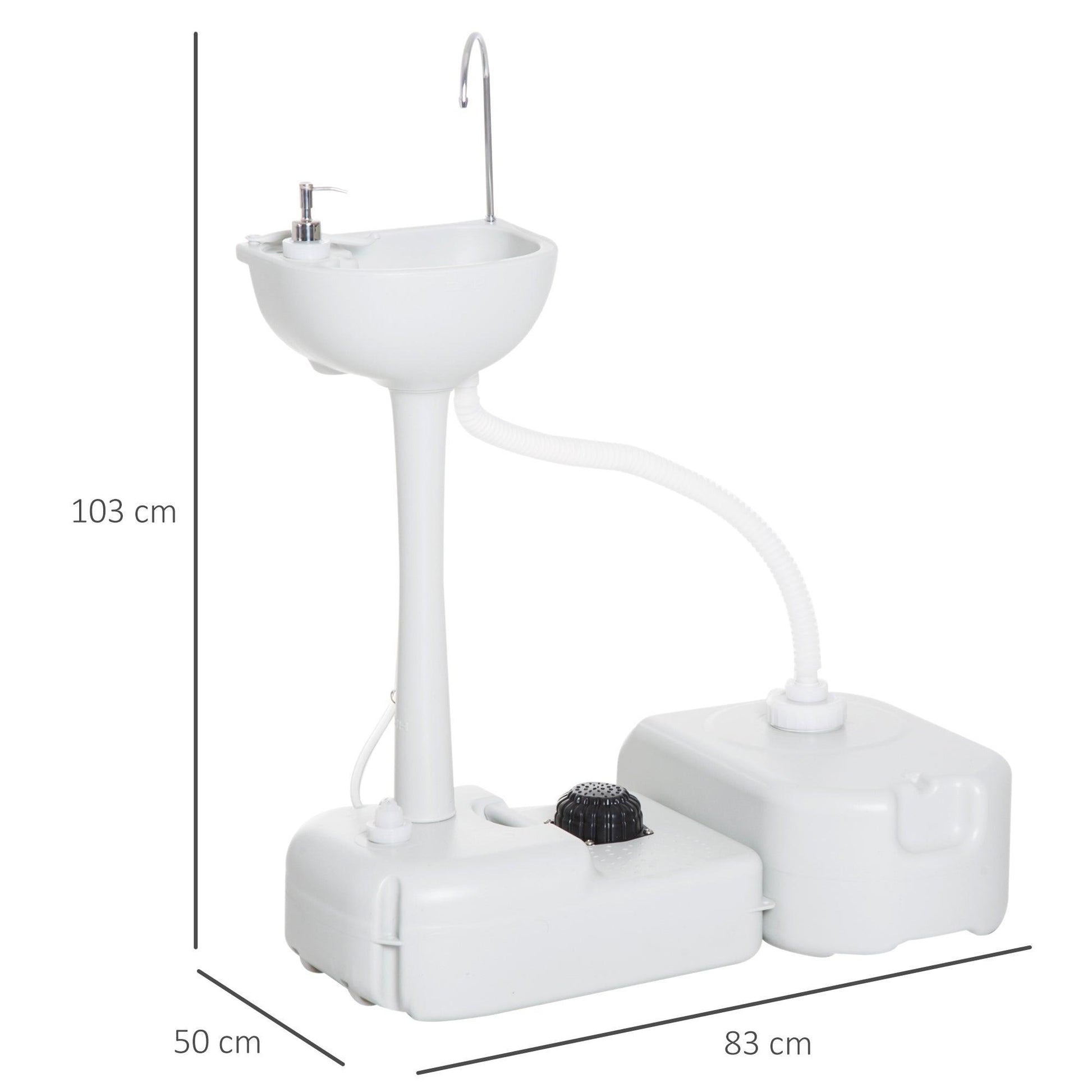 Outsunny Portable Camping Hand Wash Basin with 17L Water Tank - ALL4U RETAILER LTD