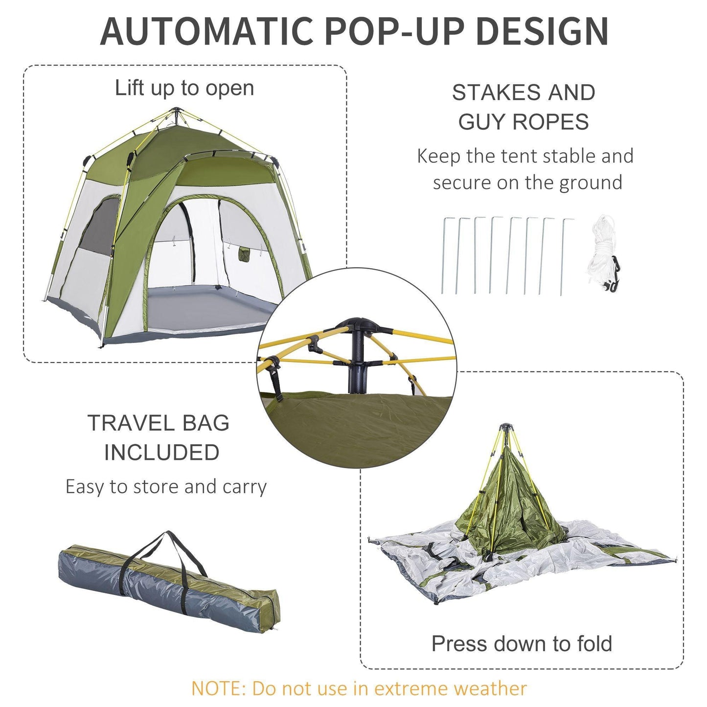 Outsunny Portable Camping Tent - ALL4U RETAILER LTD