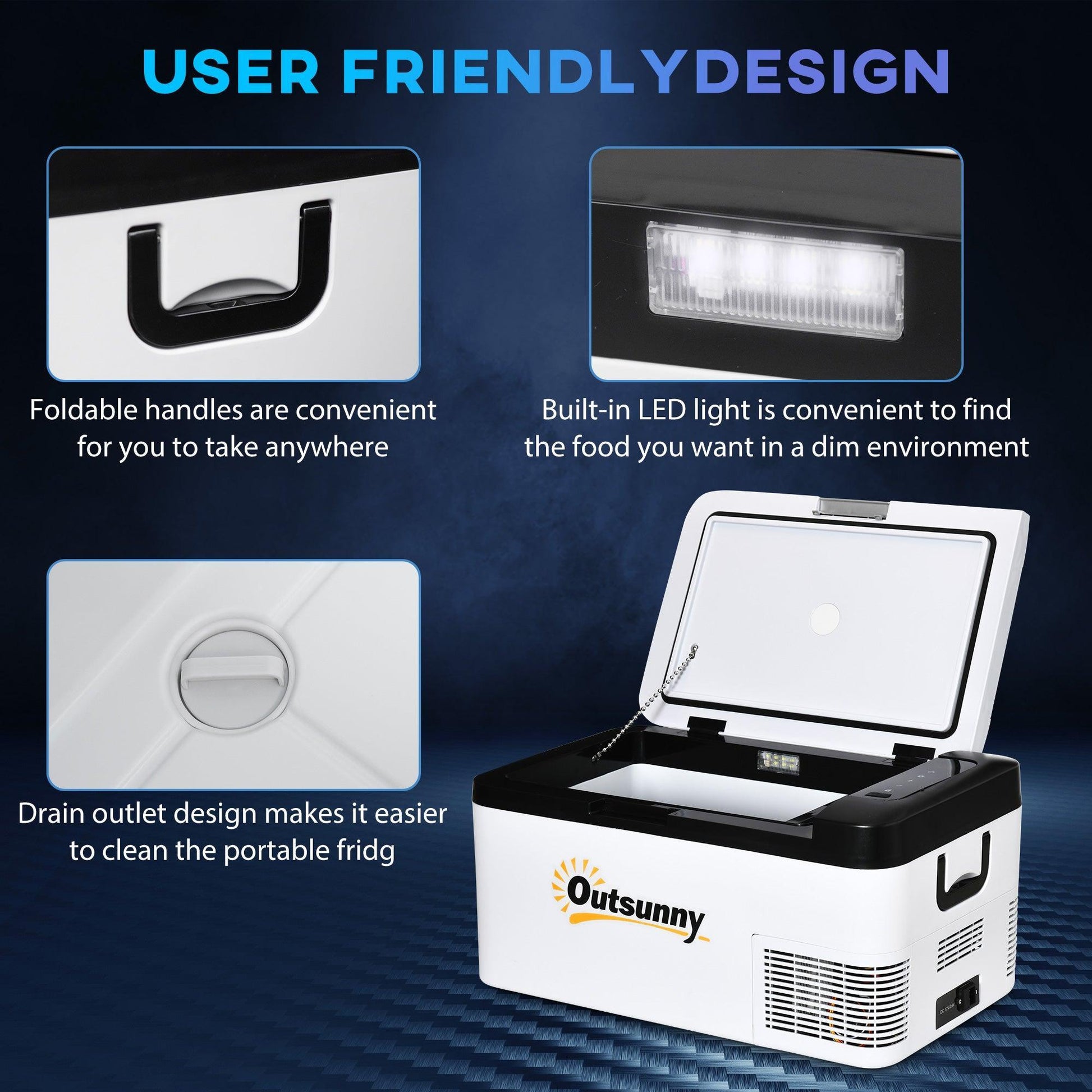 Outsunny Portable Car Fridge: 18L Compressor Cooler - ALL4U RETAILER LTD