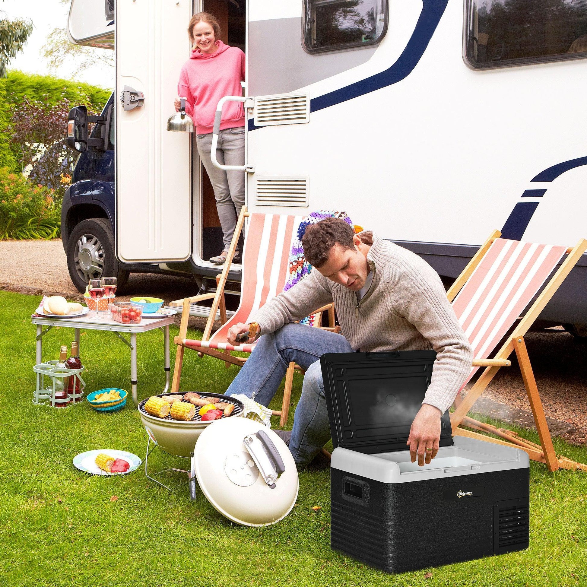 Outsunny Portable Car Fridge Freezer - Chills Down to -20°C - ALL4U RETAILER LTD