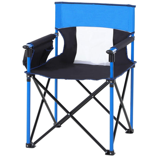 Outsunny Portable Folding Camping Chair - Blue - ALL4U RETAILER LTD