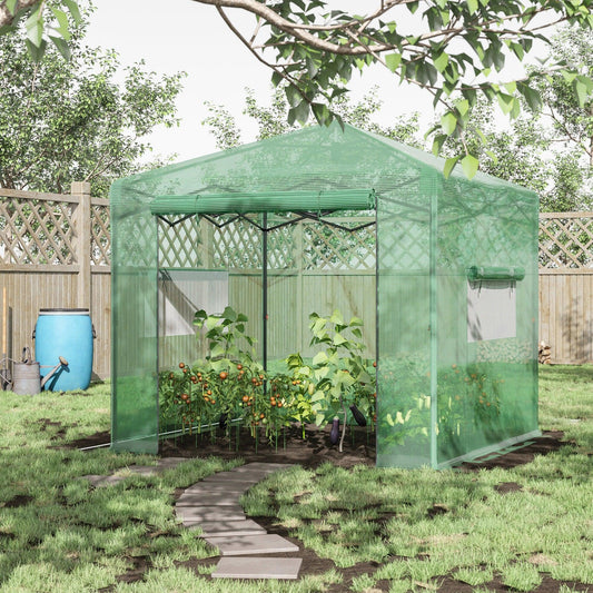 Outsunny Portable Garden Greenhouse - Easy Setup, 2.4m x 1.8m - ALL4U RETAILER LTD