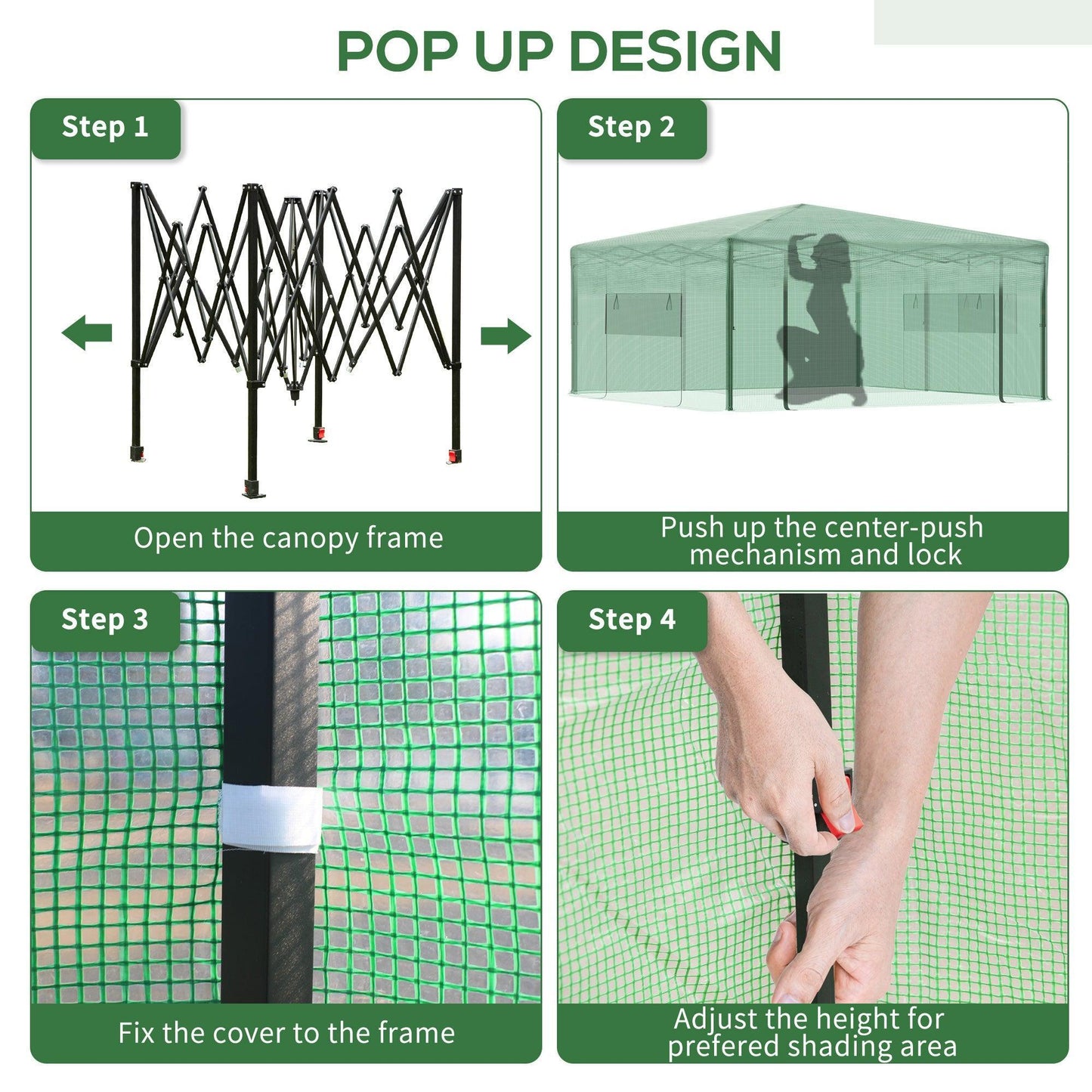 Outsunny Portable Garden Greenhouse - Easy Setup, 2.4m x 1.8m - ALL4U RETAILER LTD