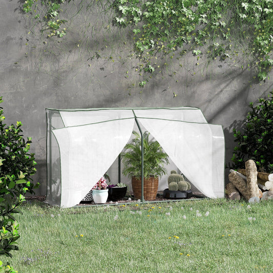 Outsunny Portable Garden Growhouse for Plants - 120cm White - ALL4U RETAILER LTD