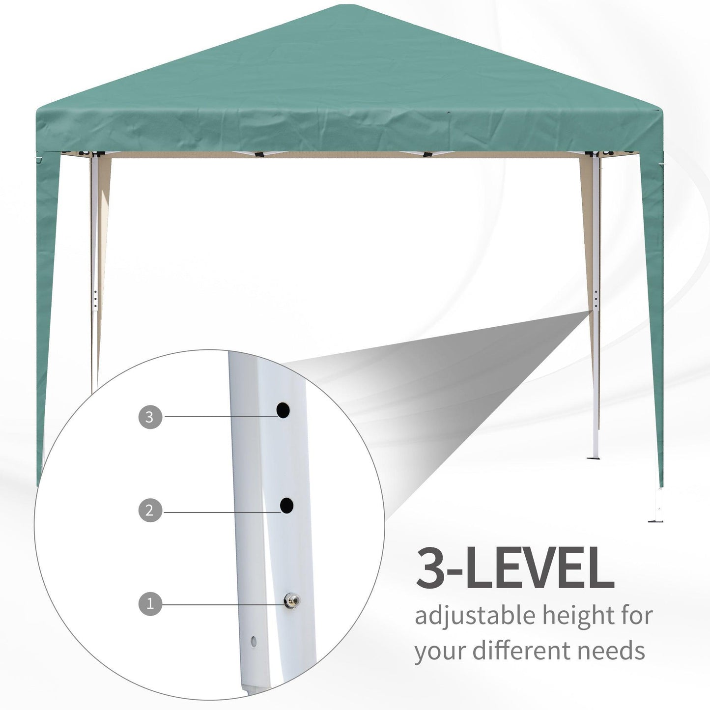 Outsunny Portable Gazebo - 3x3m, Oxford Cloth (Green) - ALL4U RETAILER LTD