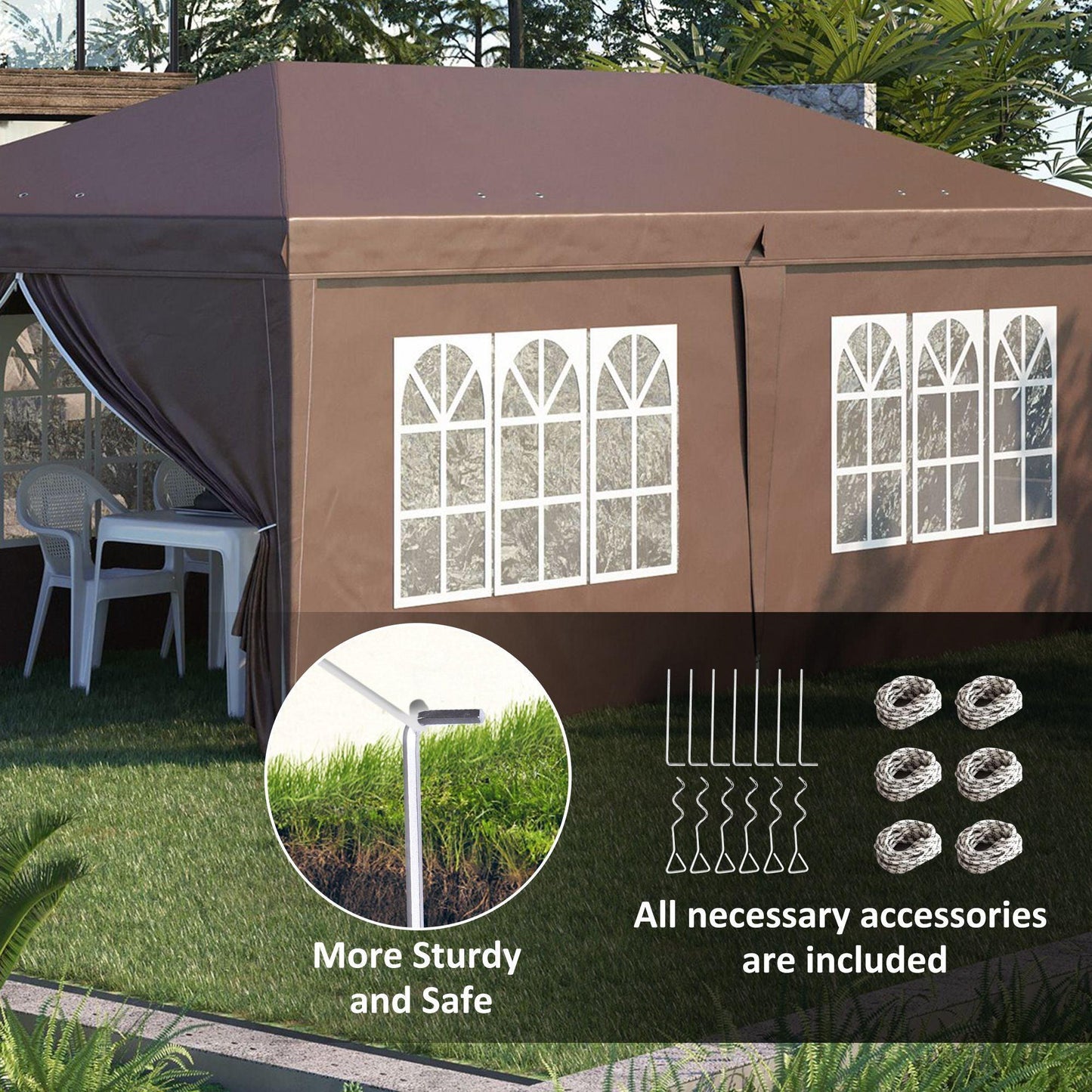 Outsunny Portable Gazebo: Adjustable & Convenient - ALL4U RETAILER LTD