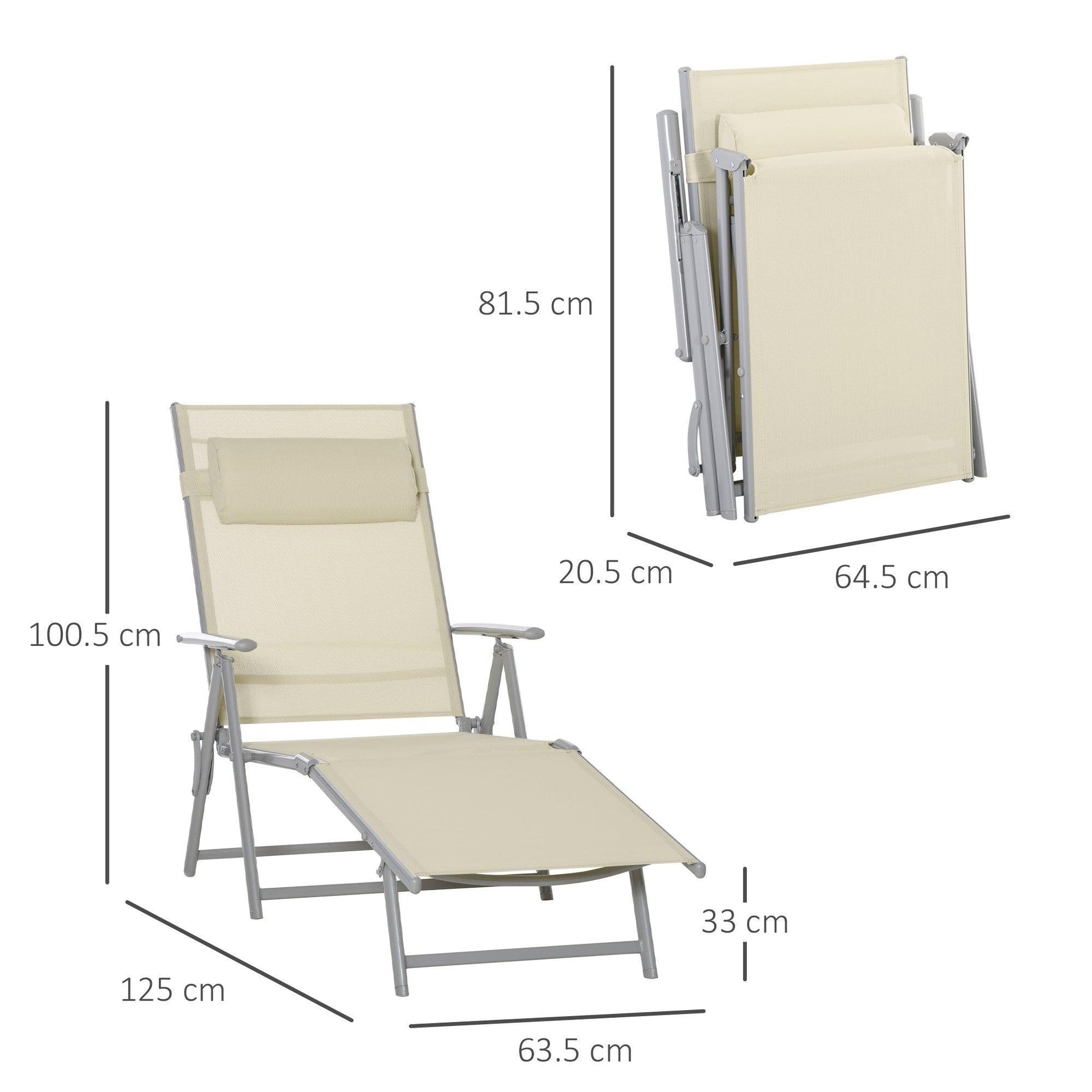 Outsunny Portable Outdoor Chaise Lounge Chair - Adjustable & Stylish - ALL4U RETAILER LTD