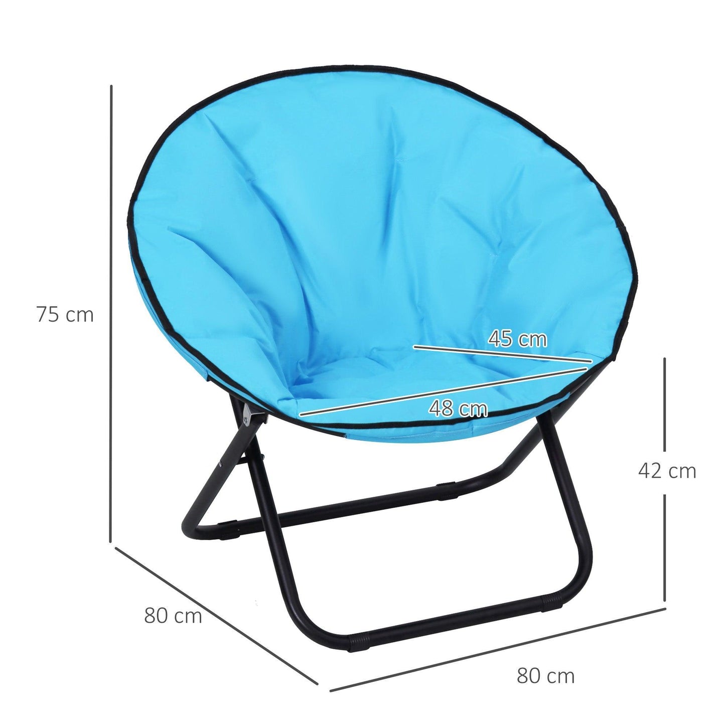 Outsunny Portable Outdoor Folding Saucer Moon Chair - Blue - ALL4U RETAILER LTD