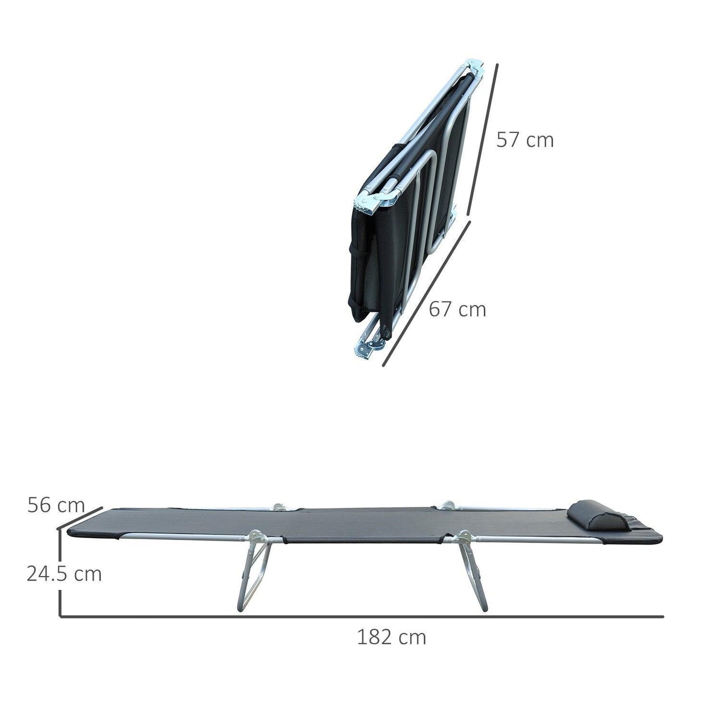 Outsunny Portable Outdoor Patio Chaise - Adjustable Lounger - ALL4U RETAILER LTD