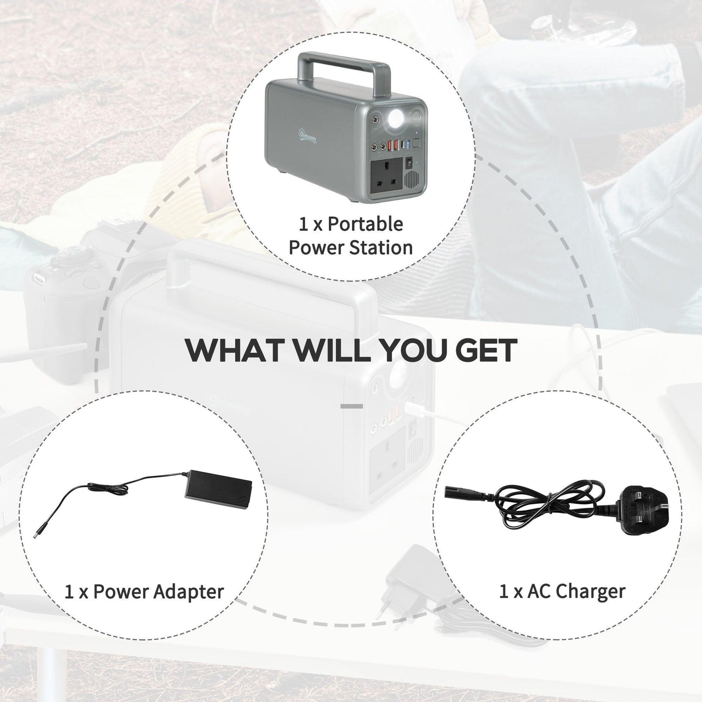 Outsunny Portable Power Station: 230.4Wh Backup with AC Outlets - ALL4U RETAILER LTD