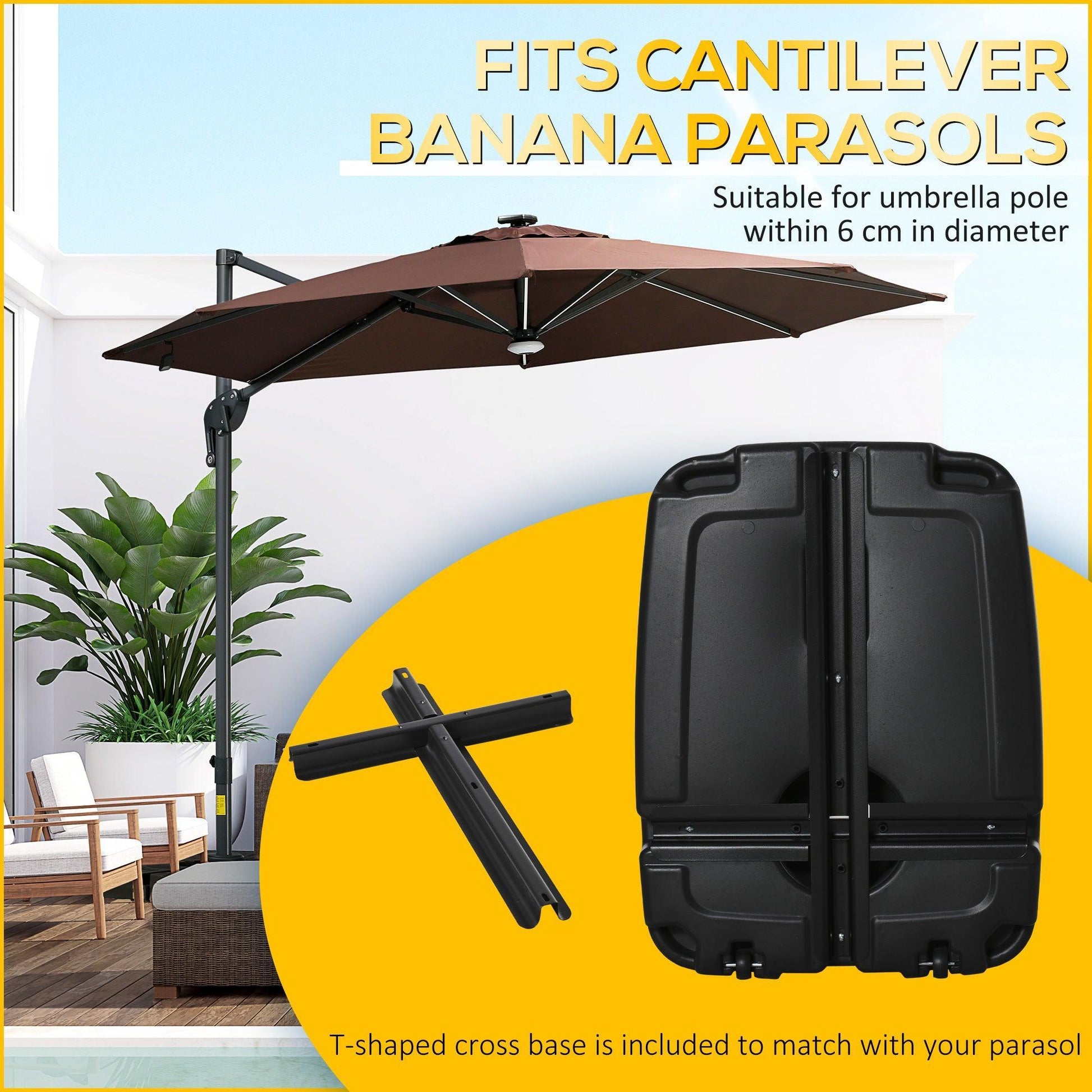 Outsunny Portable Umbrella Stand Weight for Cantilever - ALL4U RETAILER LTD