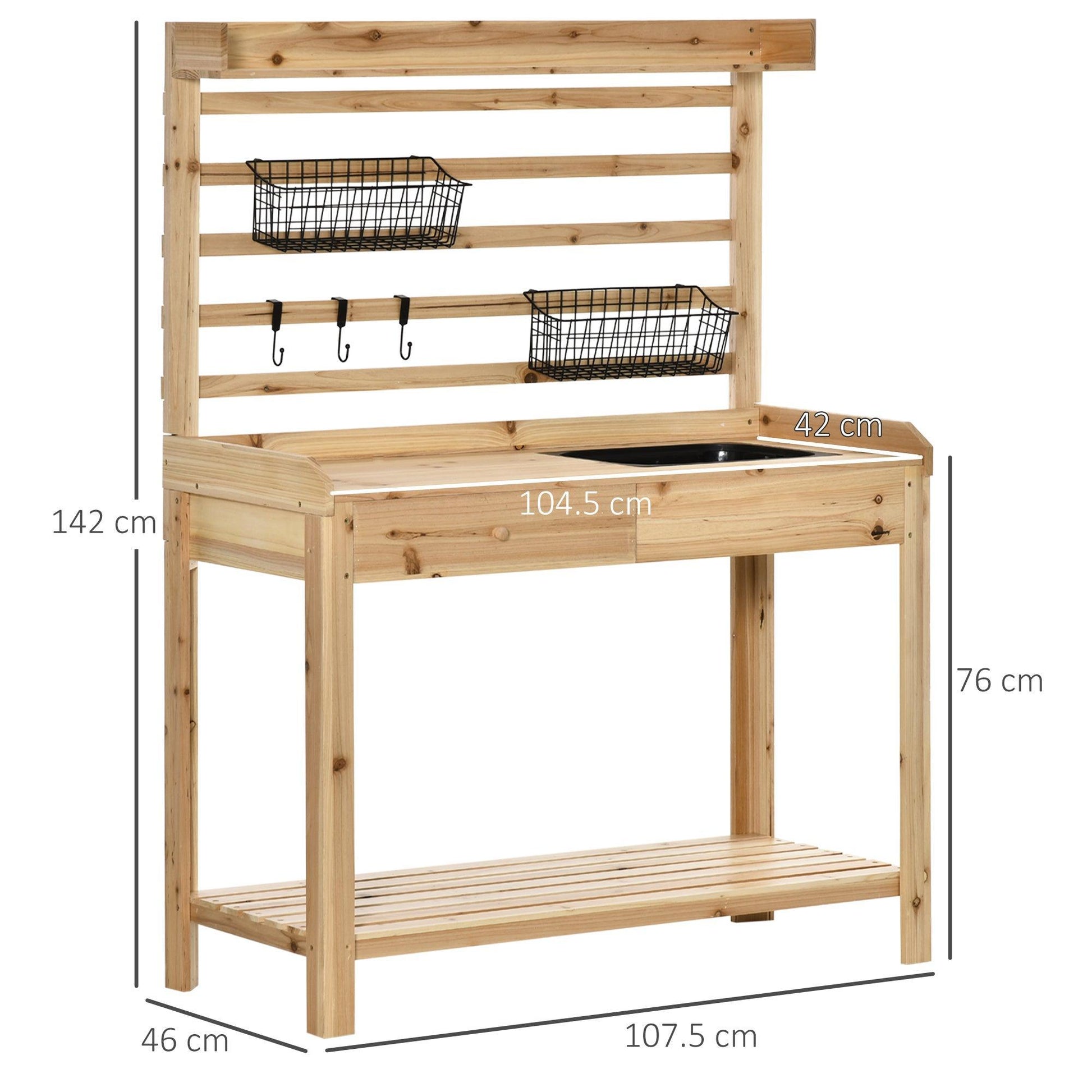 Outsunny Potting Bench: Metal Workstation with Sink - ALL4U RETAILER LTD