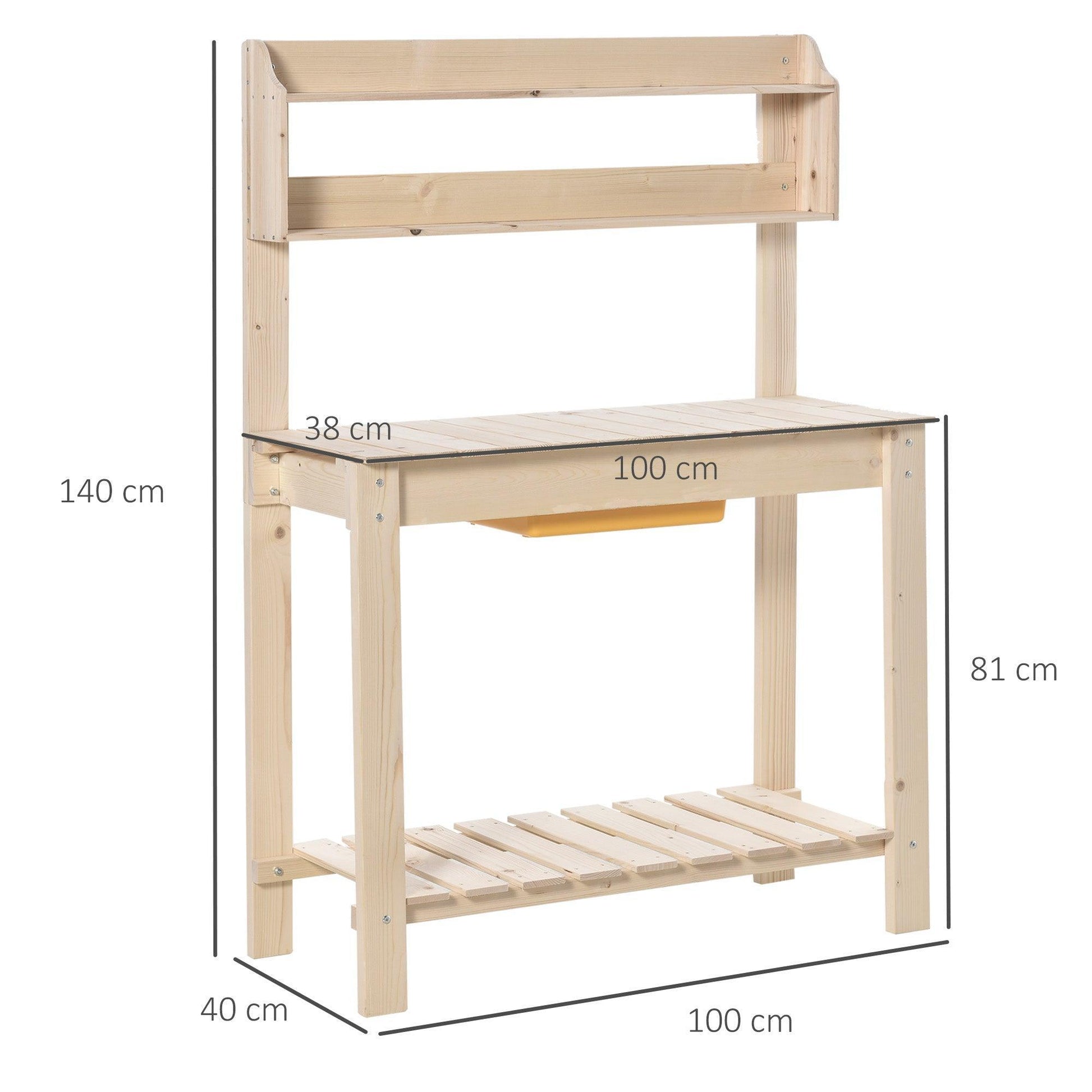 Outsunny Potting Bench: Sliding Tabletop, Storage - ALL4U RETAILER LTD