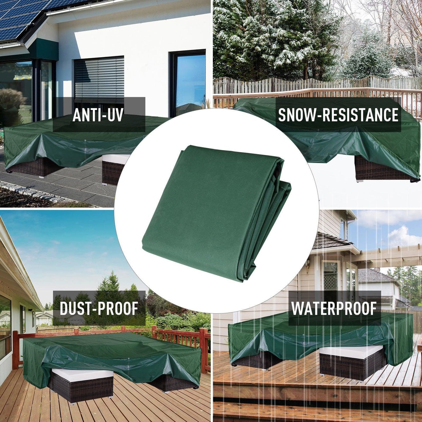 Outsunny Protective Rattan Furniture Cover - 135x135x75cm - ALL4U RETAILER LTD