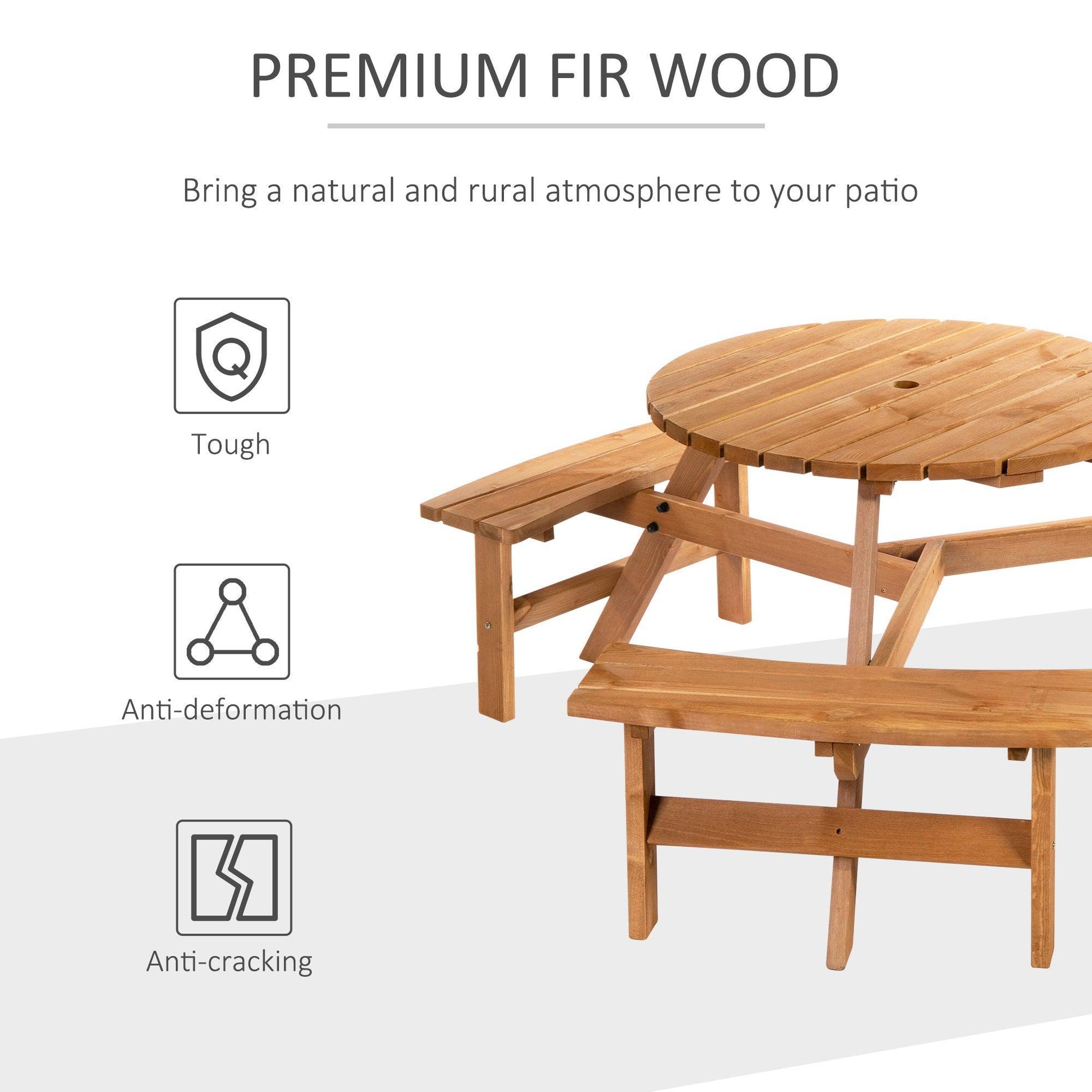 Outsunny Pub Table & Bench Set, 6-Person - ALL4U RETAILER LTD