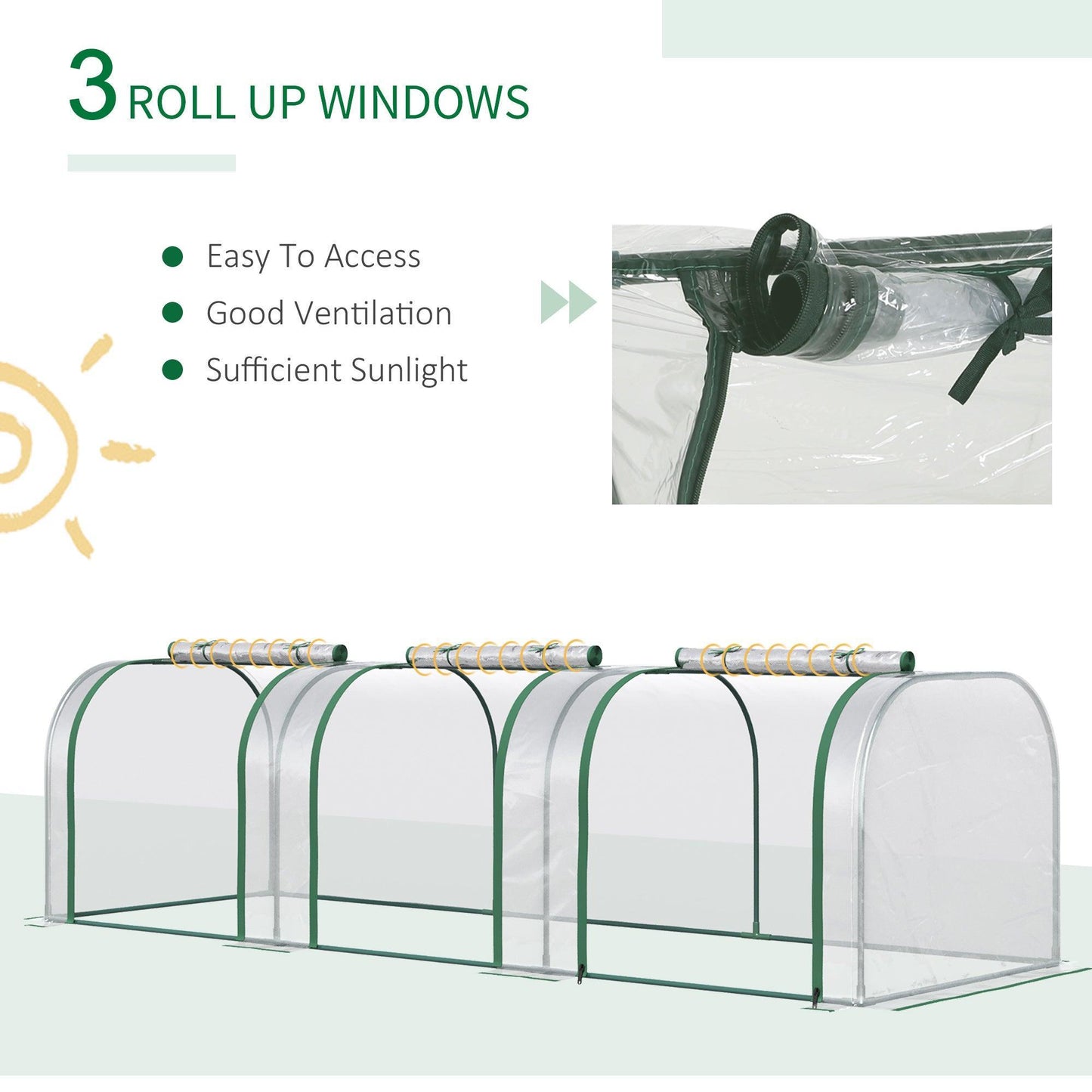 Outsunny PVC Tunnel Greenhouse: Clear, Compact & Durable - ALL4U RETAILER LTD