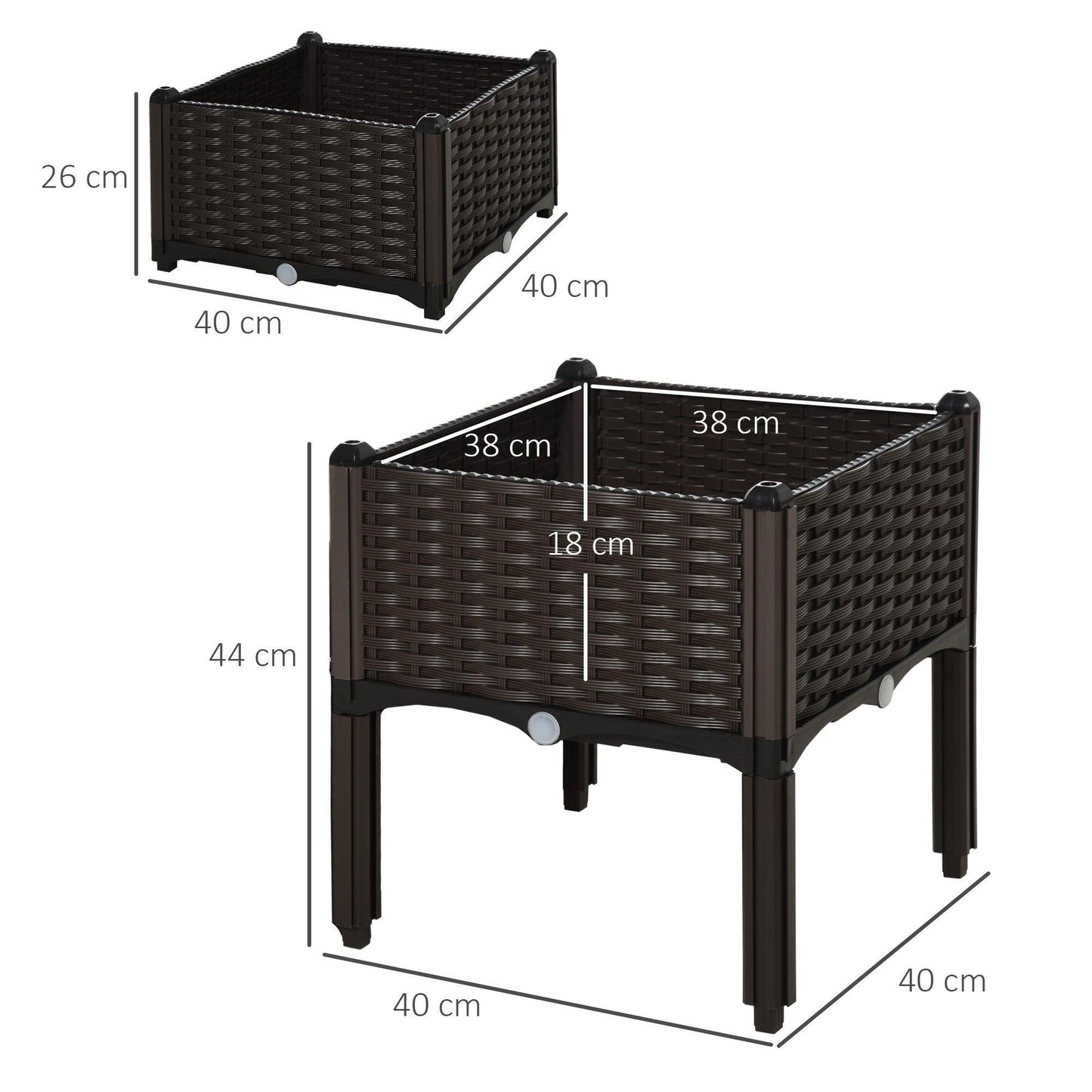 Outsunny Raised Bed Garden Planters - ALL4U RETAILER LTD