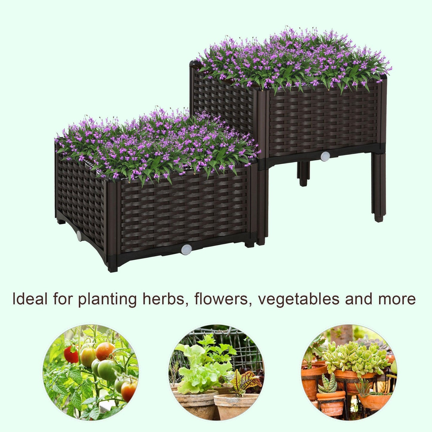 Outsunny Raised Bed Garden Planters - ALL4U RETAILER LTD