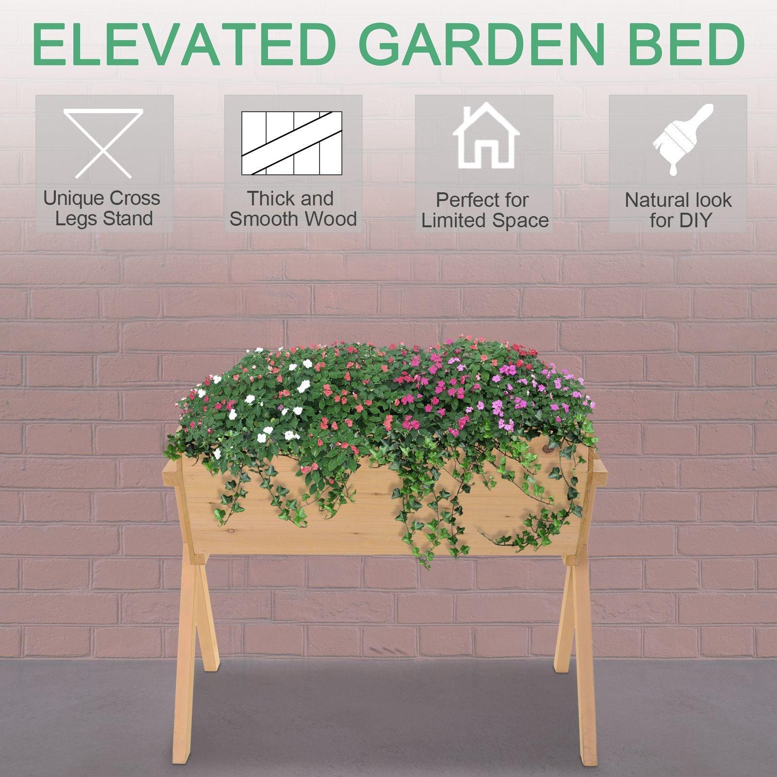 Outsunny Raised Garden Bed Box - 100x70x80 cm - ALL4U RETAILER LTD