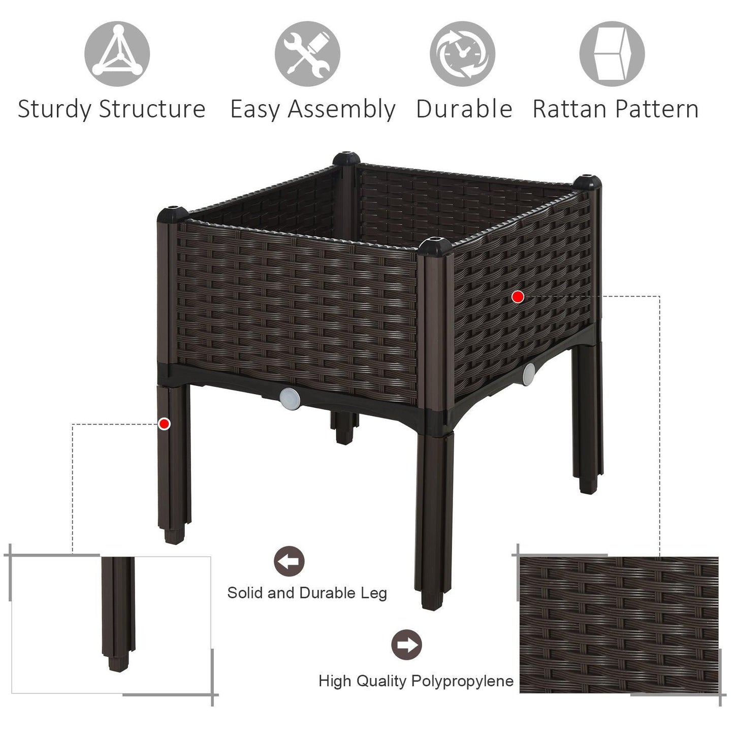 Outsunny Raised Garden Bed - Easy Planting for Vegetables - ALL4U RETAILER LTD