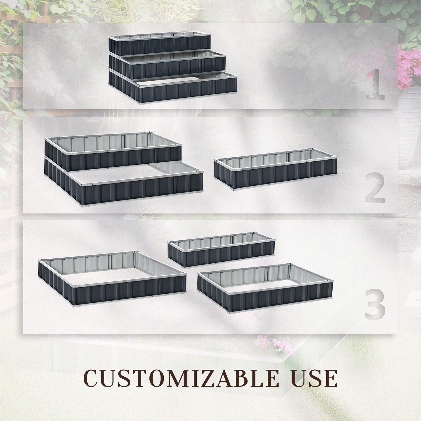 Outsunny Raised Garden Bed: Metal Planter Box Kit - ALL4U RETAILER LTD