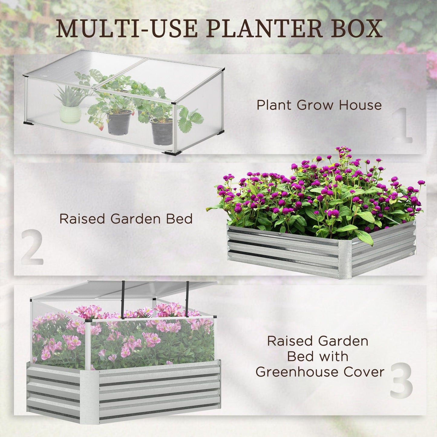 Outsunny Raised Garden Bed with Greenhouse - Grow Herbs & Veggies - ALL4U RETAILER LTD