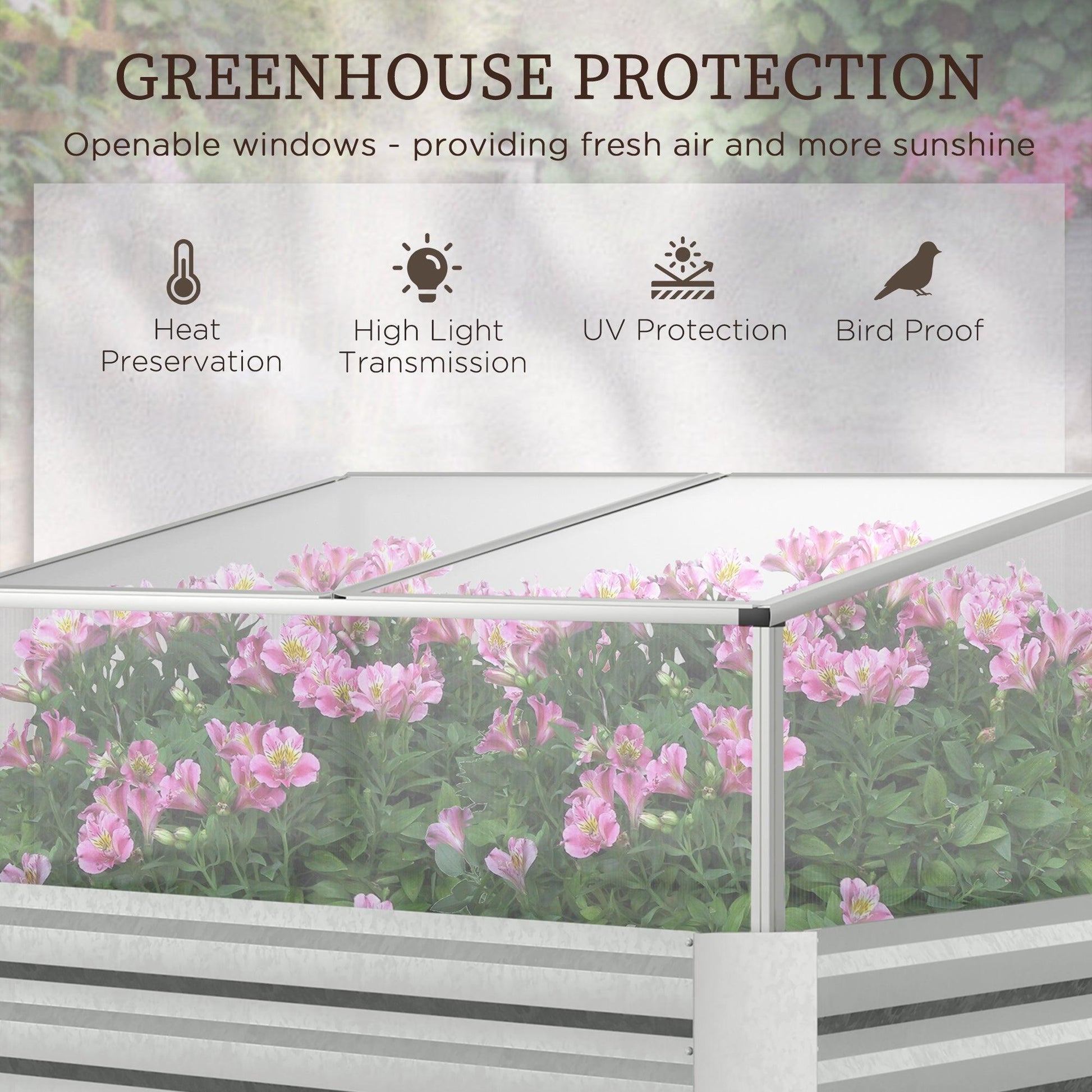 Outsunny Raised Garden Bed with Greenhouse - Grow Herbs & Veggies - ALL4U RETAILER LTD