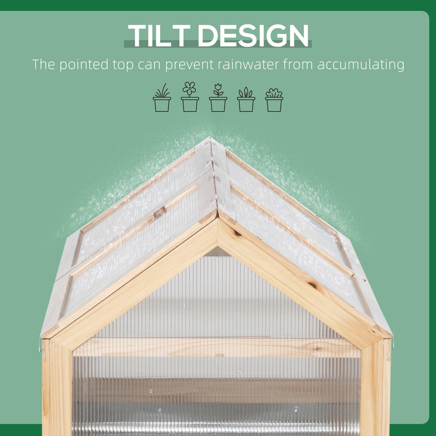 Outsunny Raised Garden Bed with Greenhouse Top - Natural - ALL4U RETAILER LTD